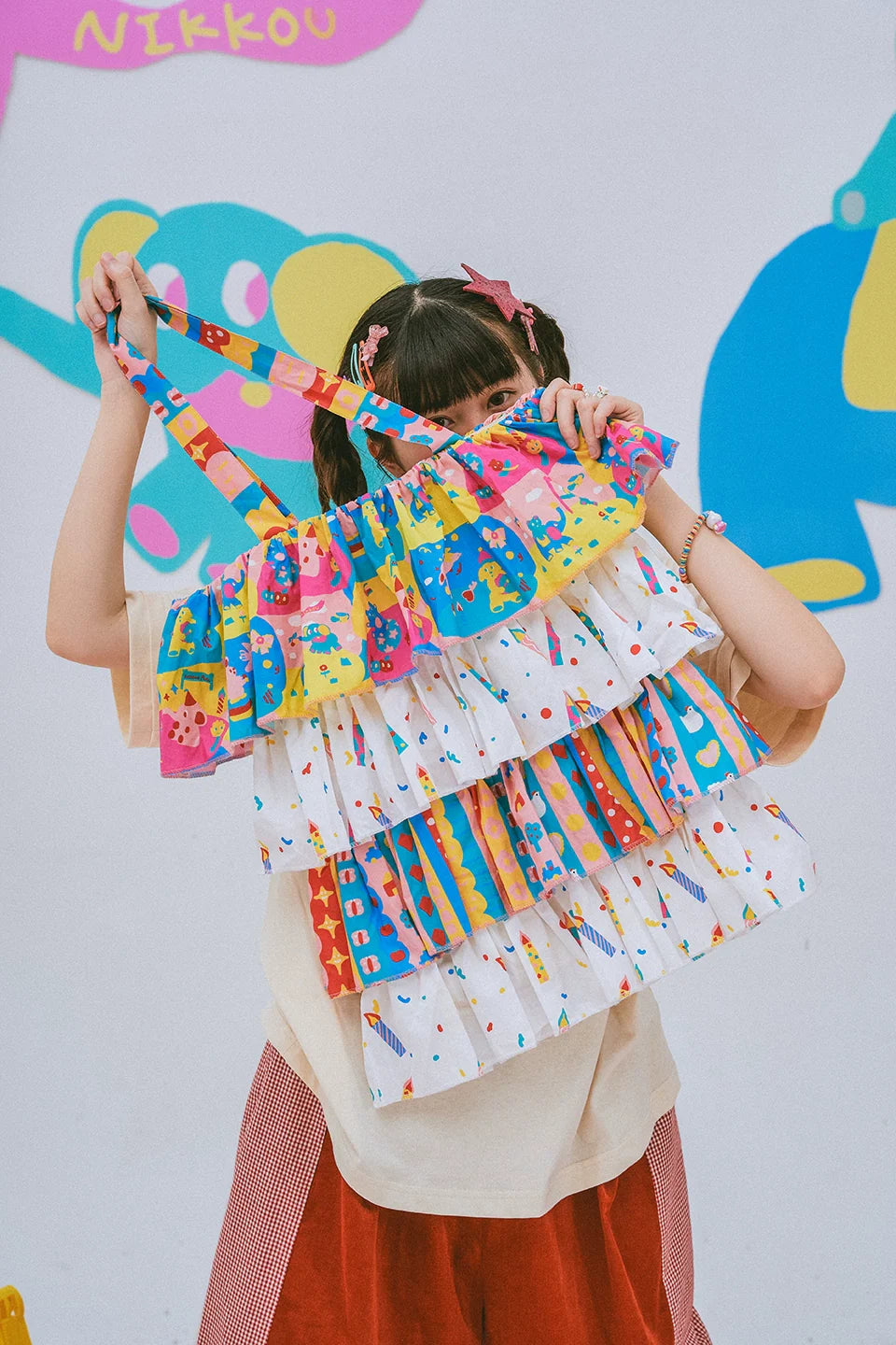 Party Candle Ruffle Layer Tote Bag