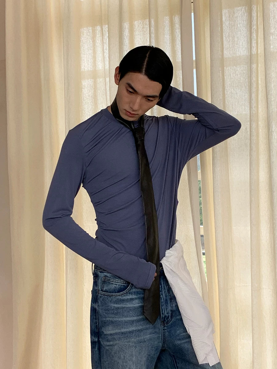 Faux-Leather Narrow Necktie