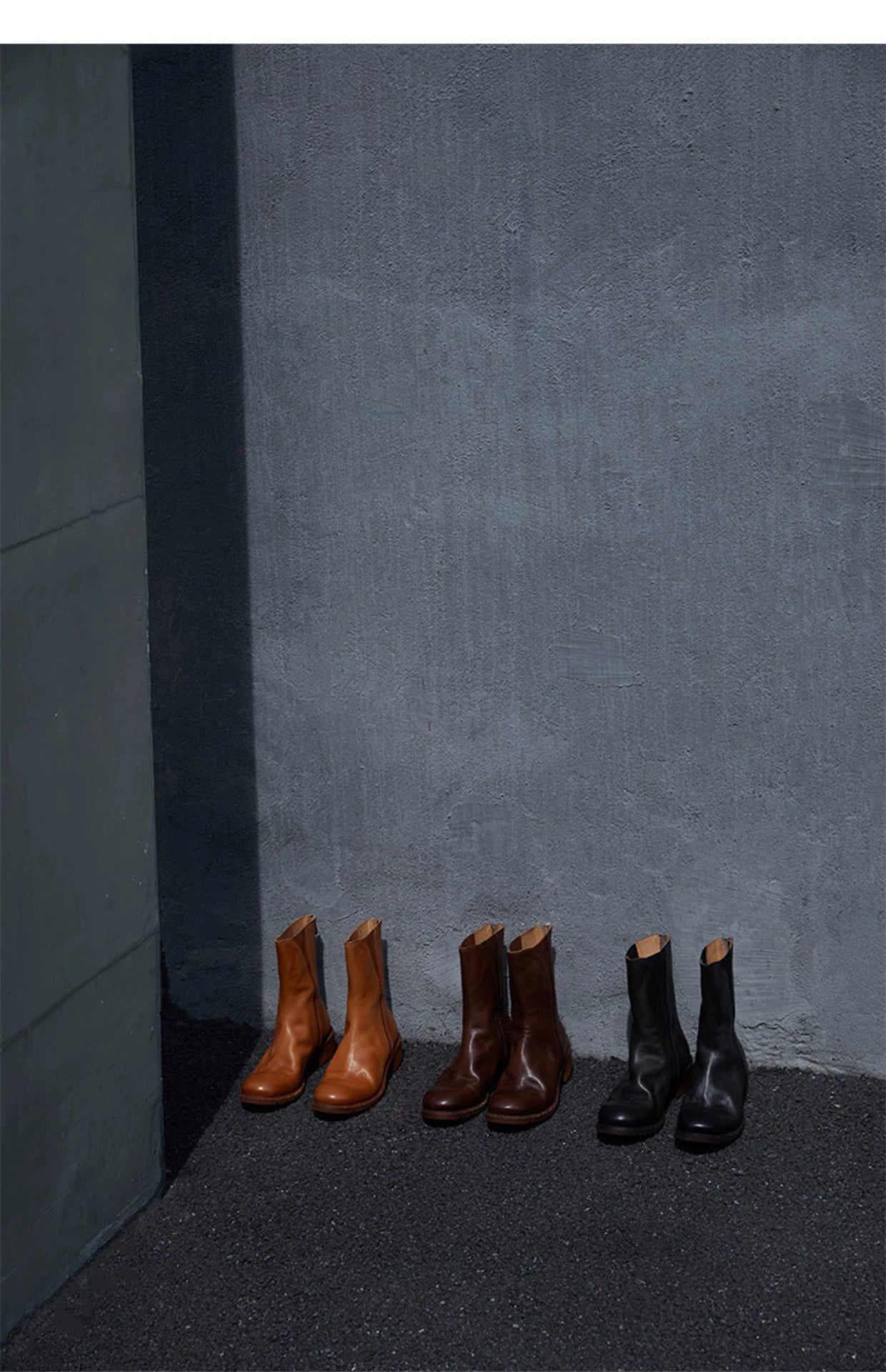 Leather Mid-Calf Boots