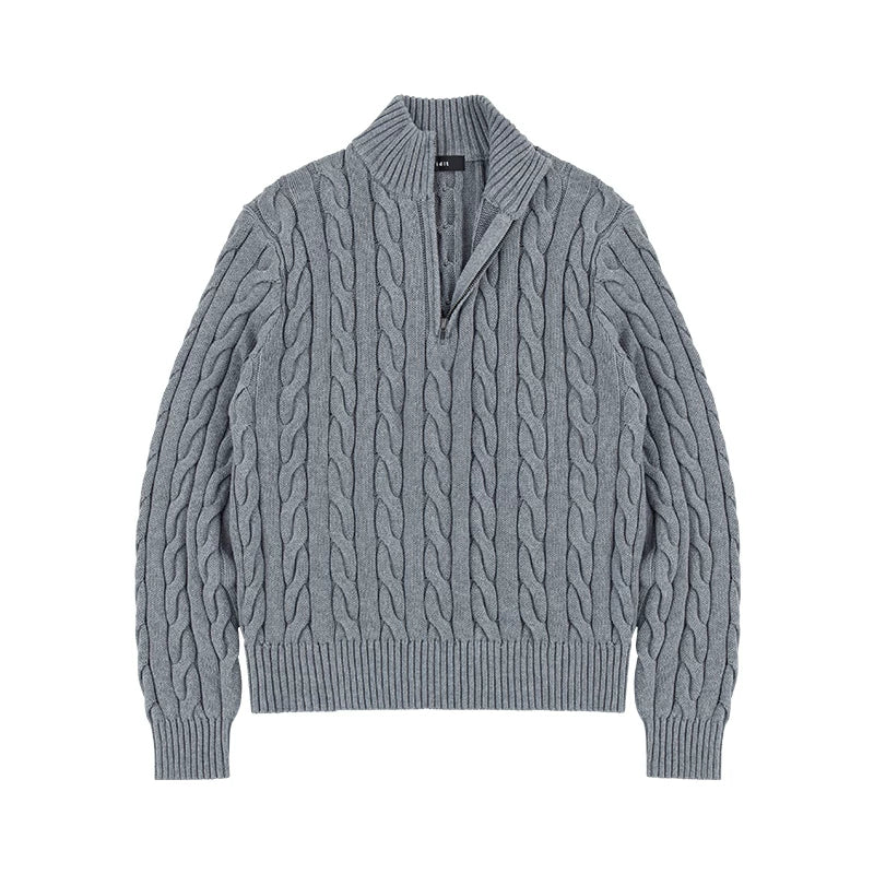 Cable Crest Half-Zip Aran Sweater