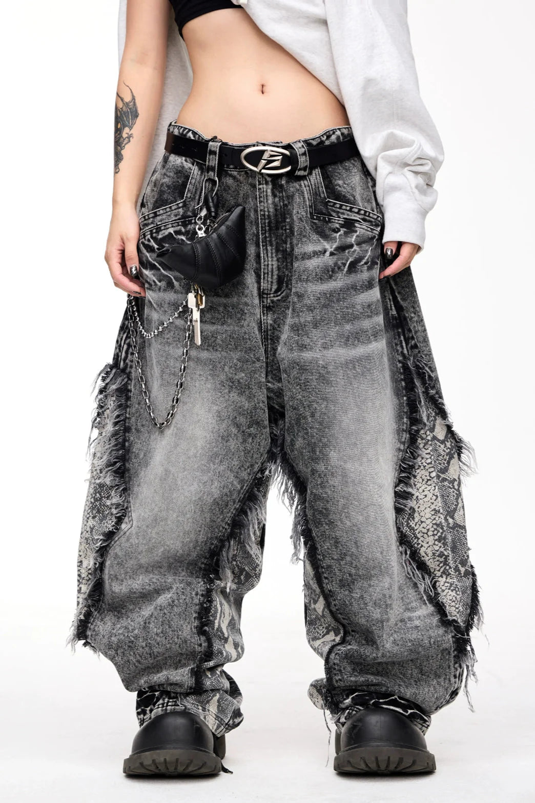 Men's Raw-Edged Wide-Leg Trousers