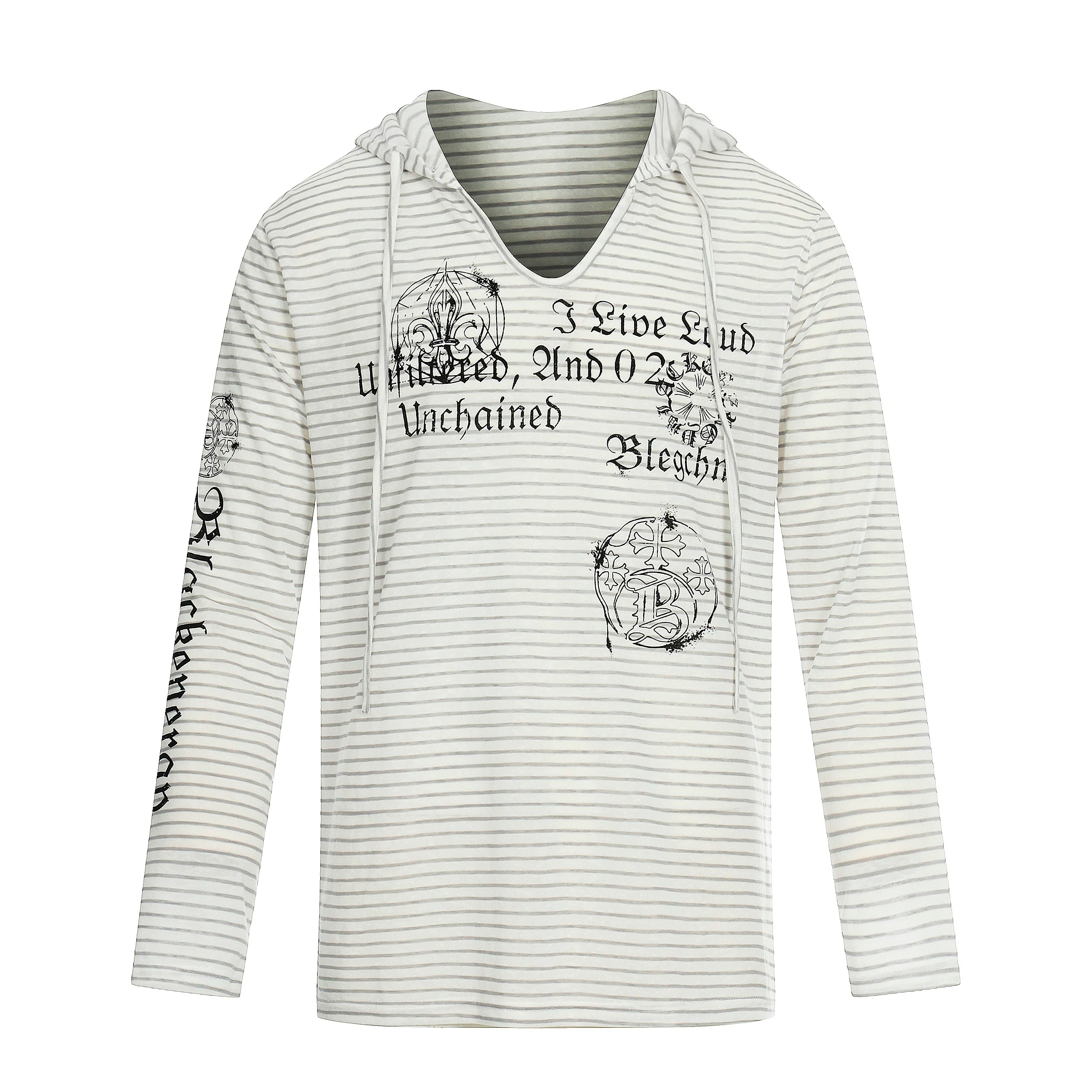 Unchained Script Striped Hooded Longsleeve