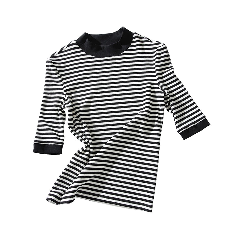Mock Neck Half-Sleeve Top