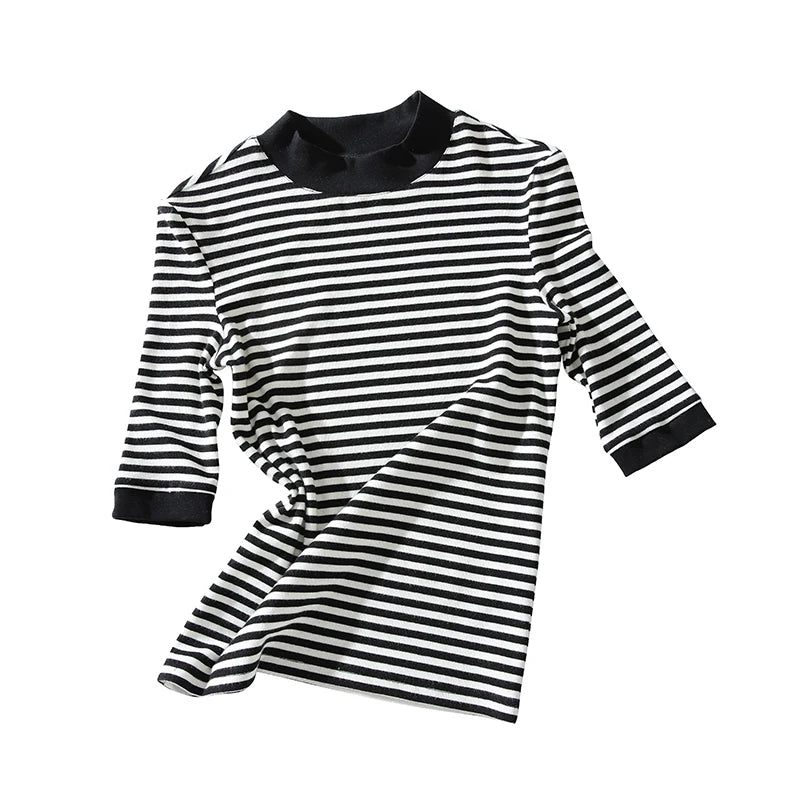 Ribbed Mock Neck Fitted Top
