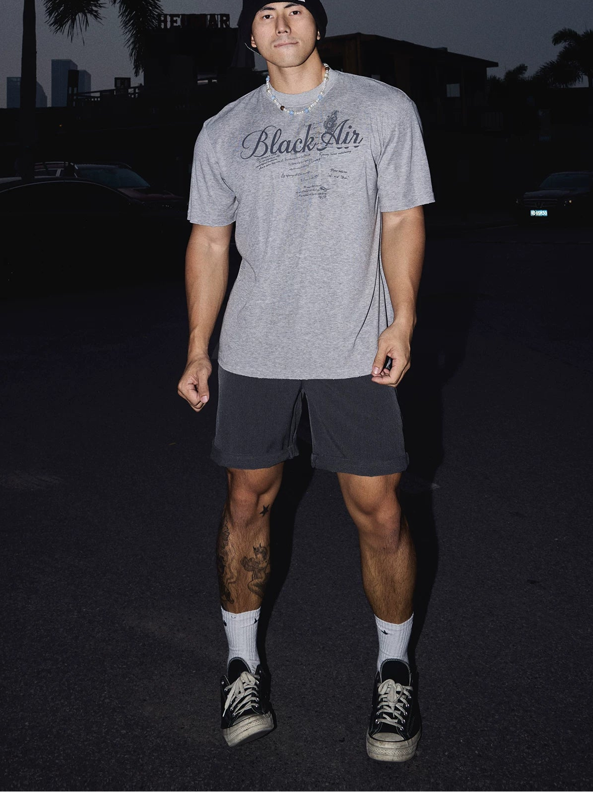 Heather Grey Script Graphic Tee