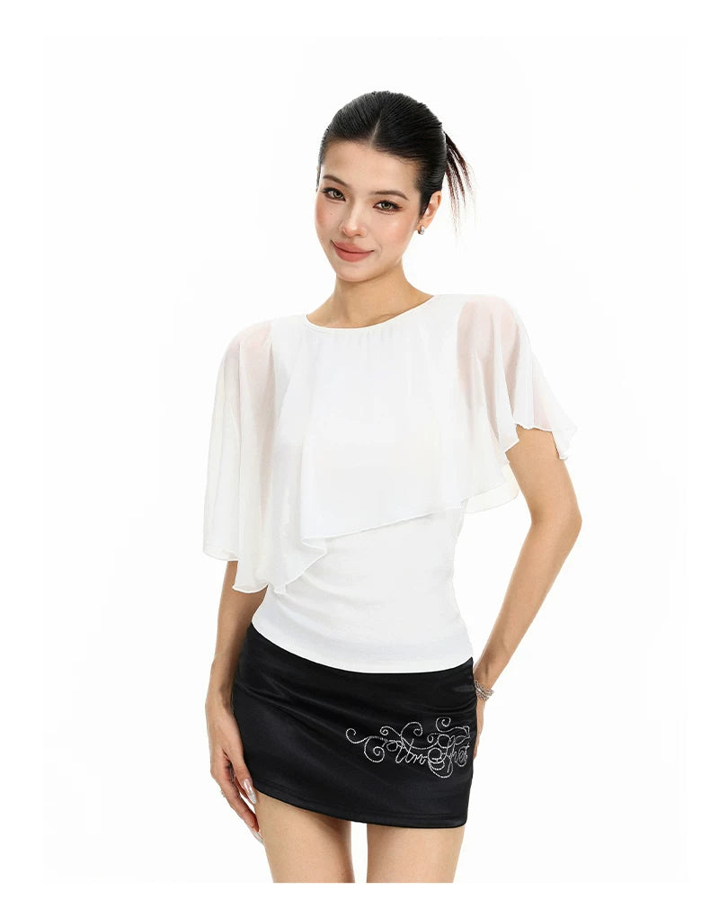 Celeste Sheer Cape Overlay Top