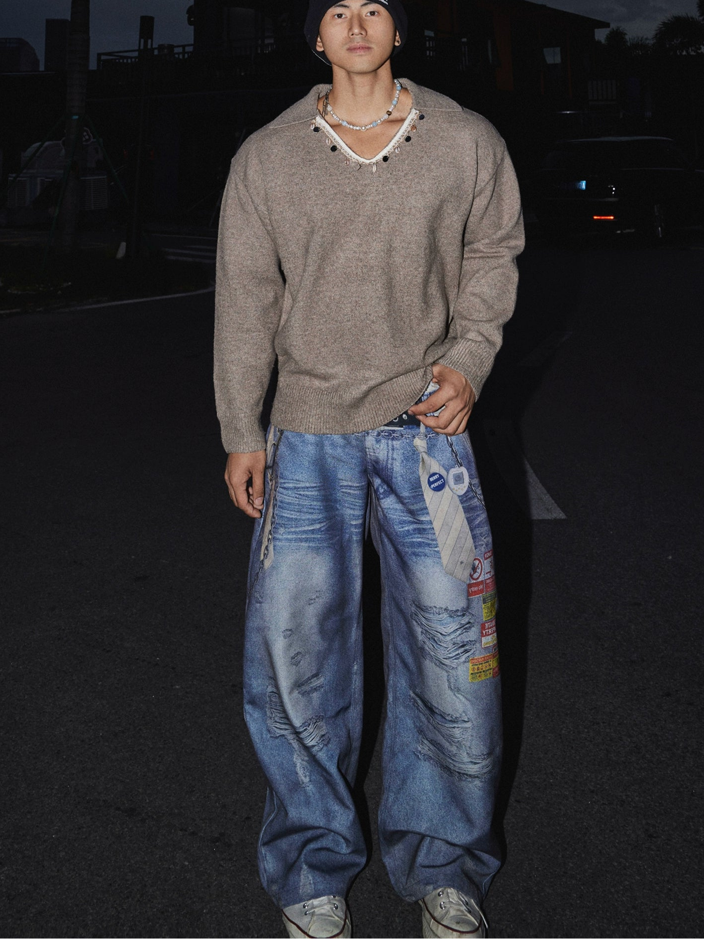 Twilight Sandstone Deep V Sweater