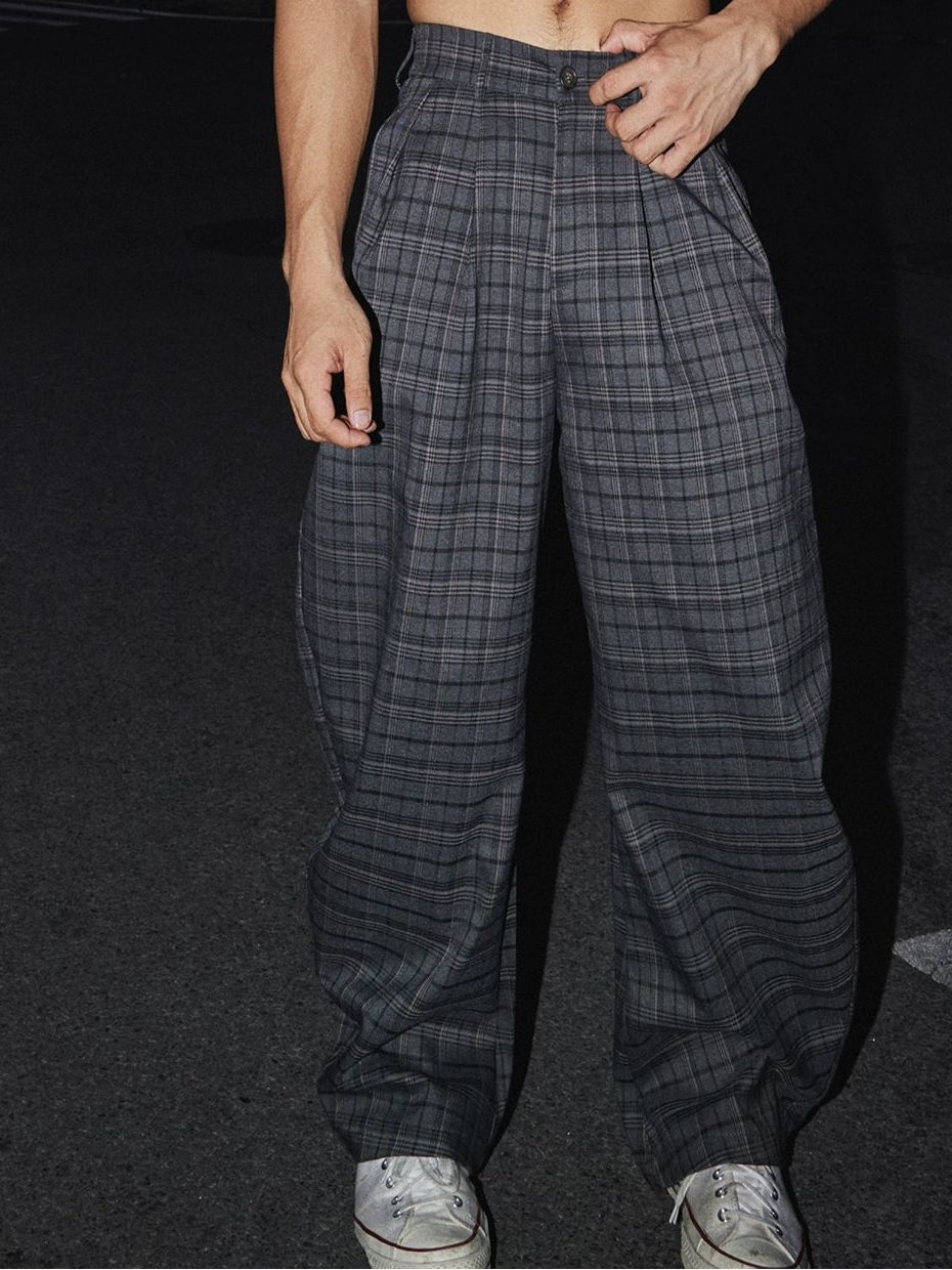 Urban Checkered Oversized Suit and Pants Setup