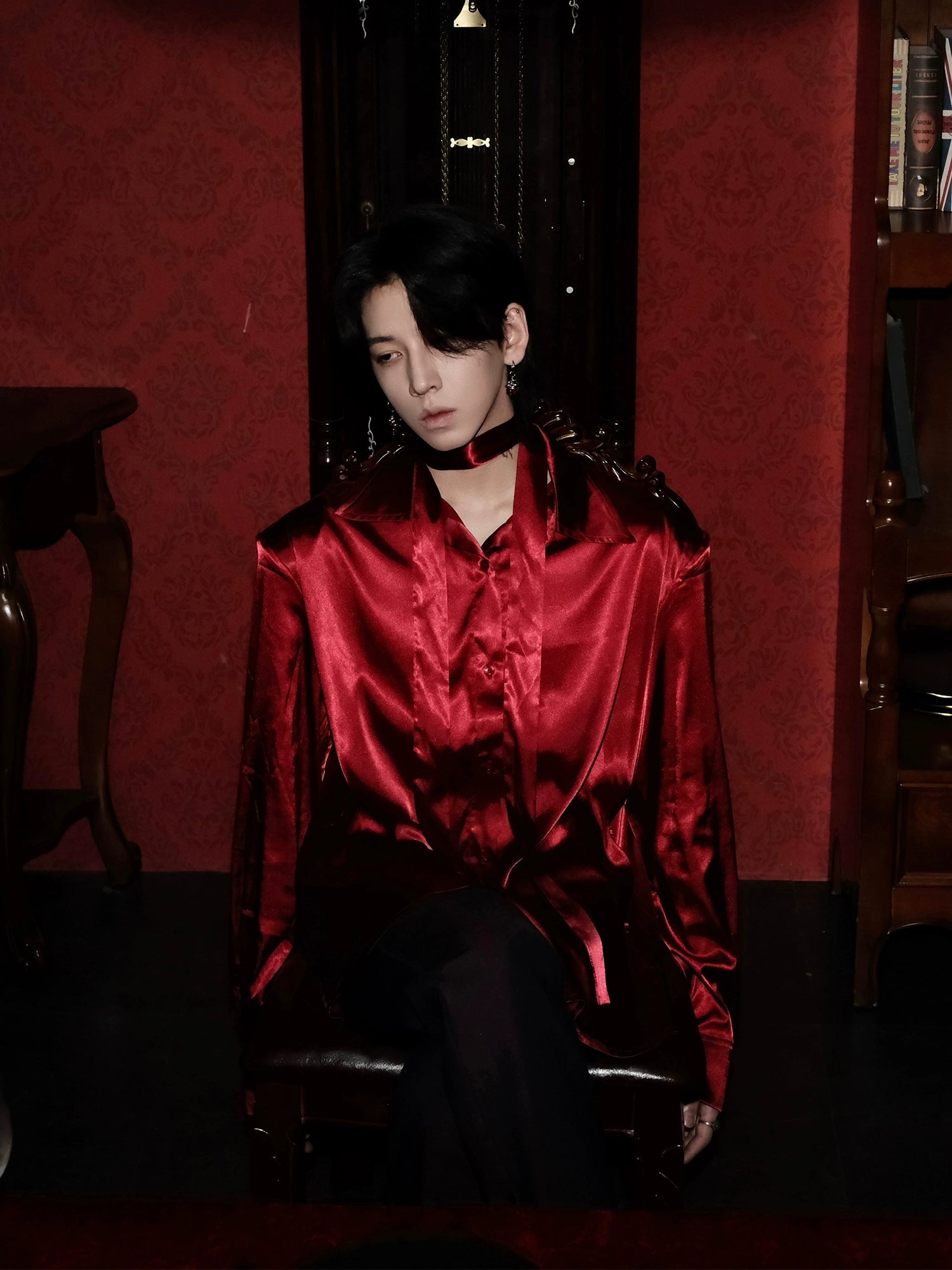 Satin Button-Up Shirt