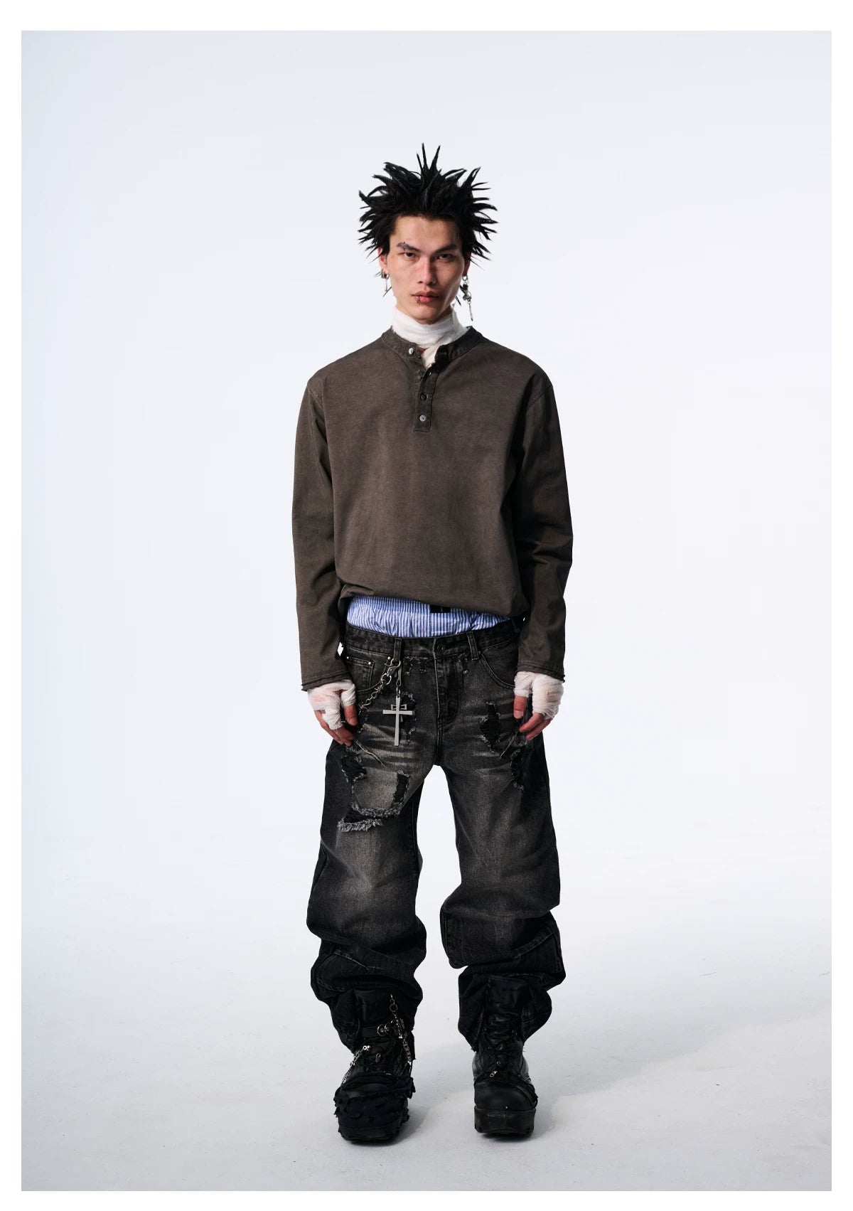 Ashen Relic Henley Long Sleeve Shirt