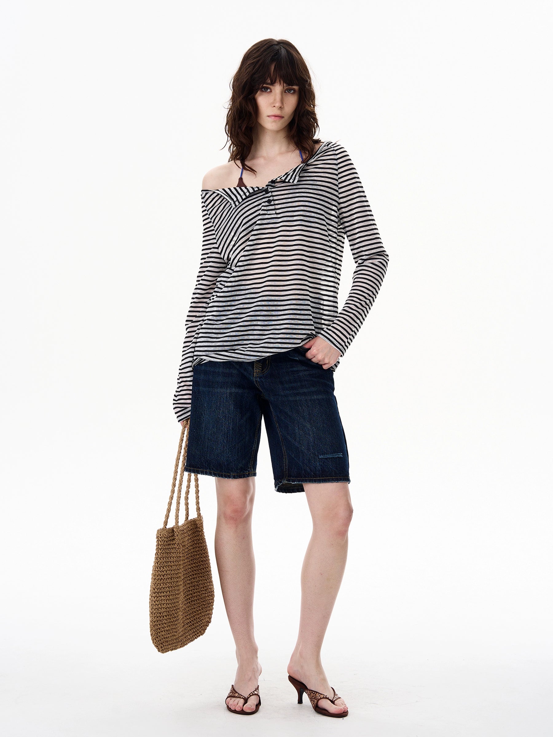 Twist Stripe Off Shoulder Top