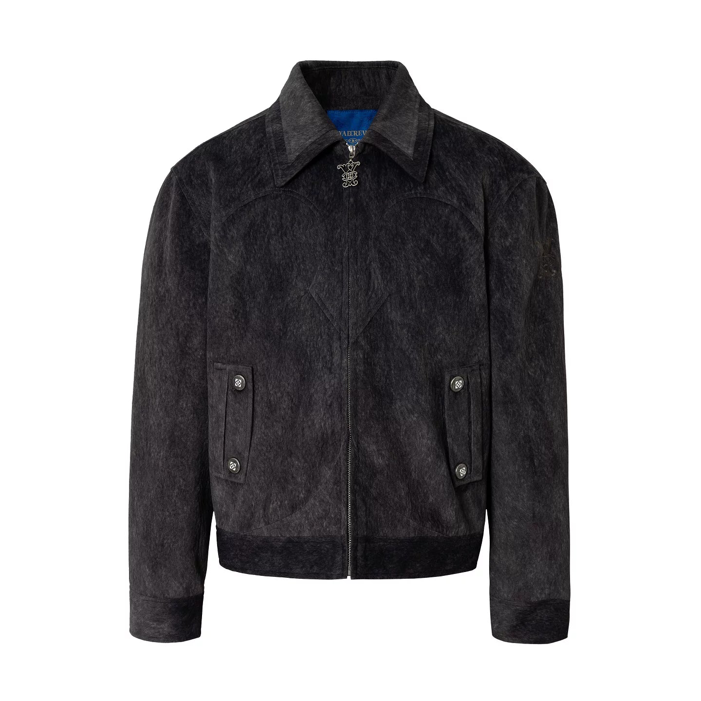 Textured Western Yoke Zip Front Jacket