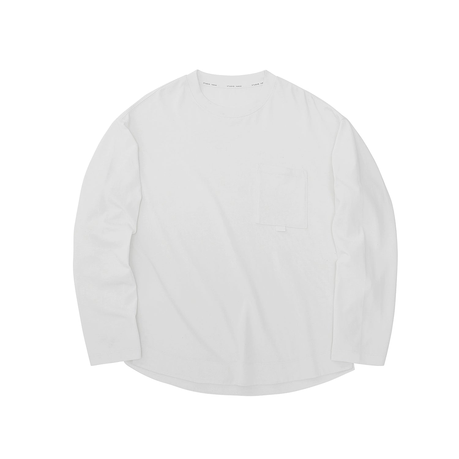 Loop-Pocket Round Neck Long Sleeve