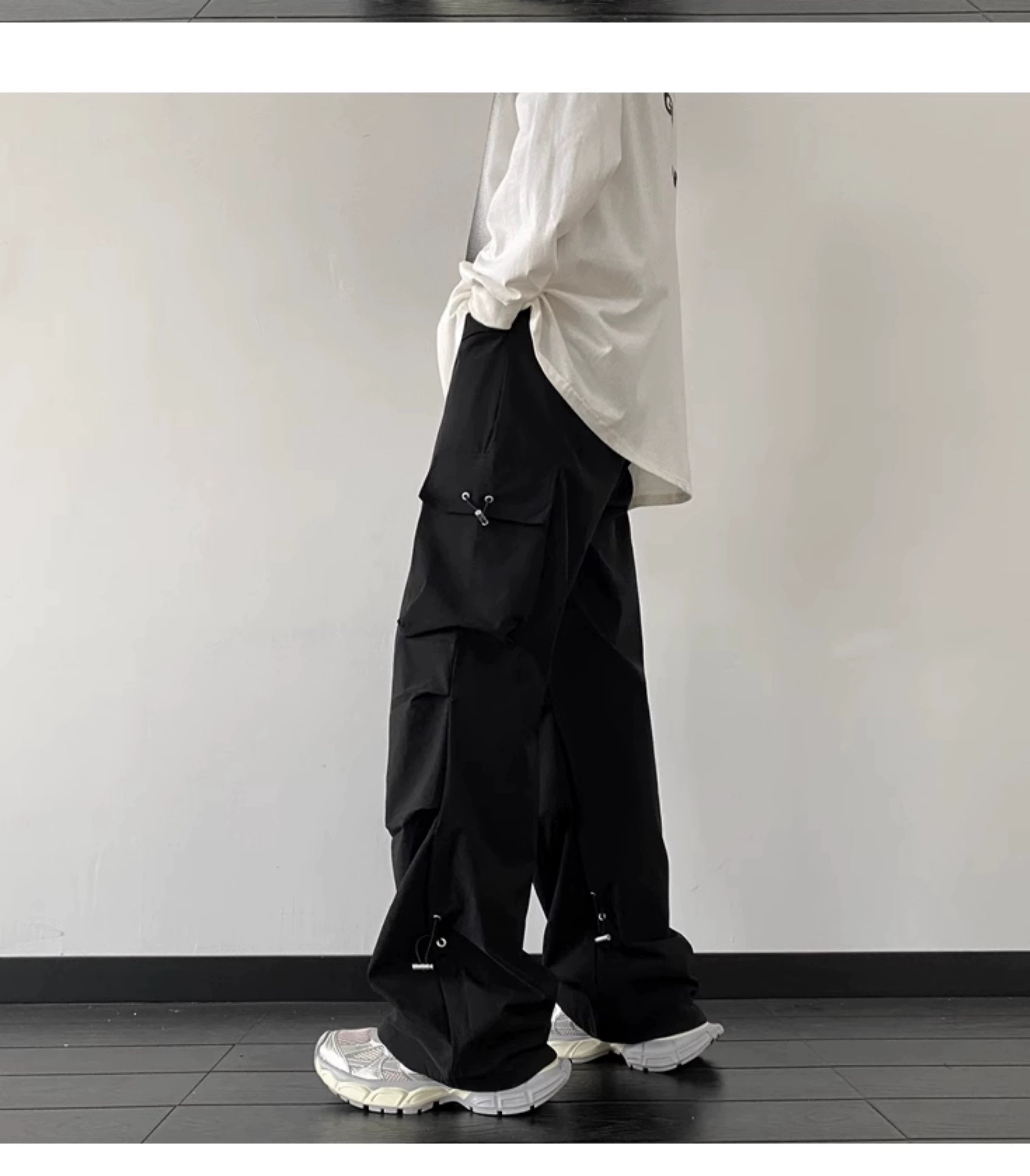 Baggy Black Cargo Street Pants