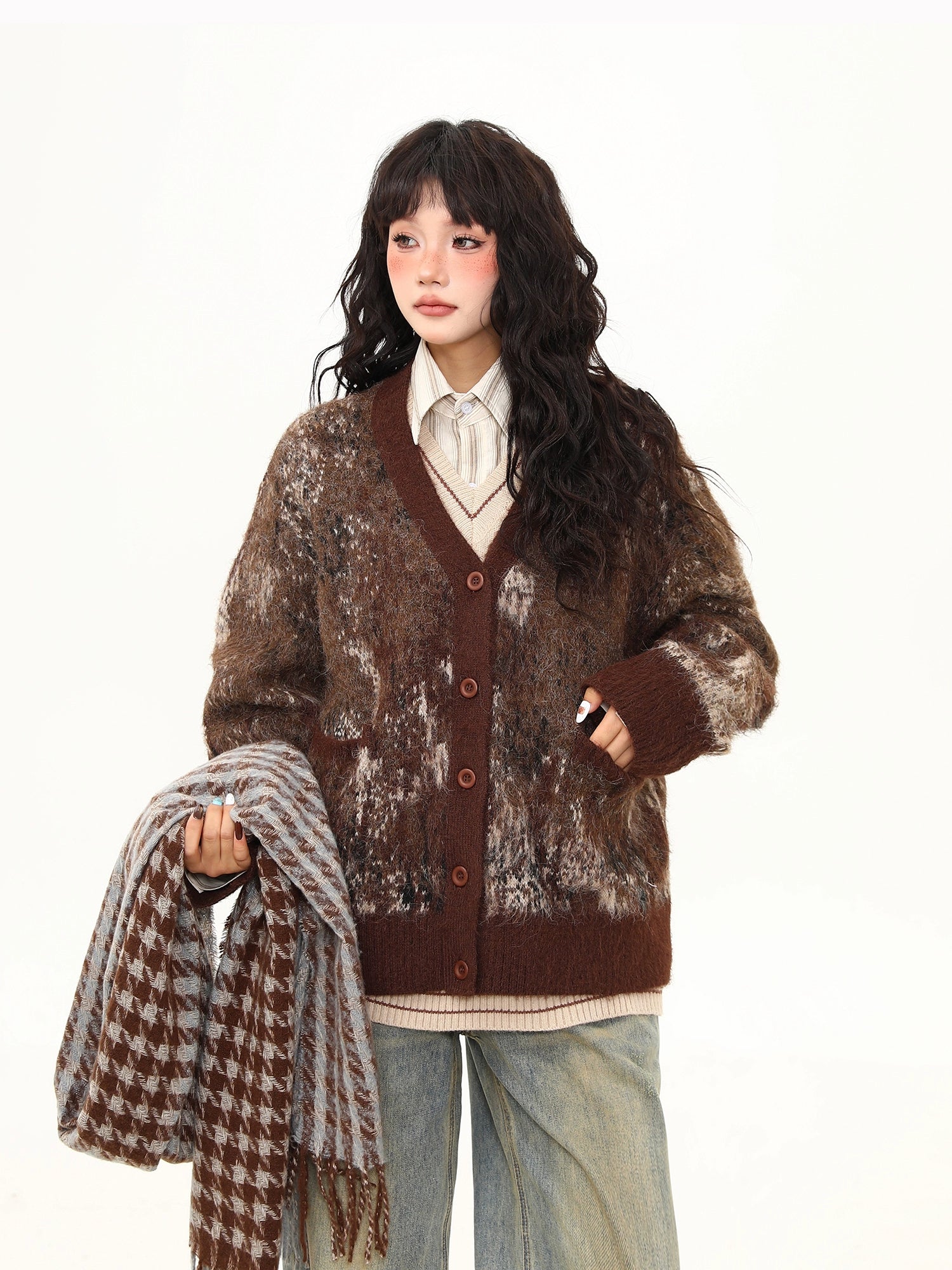 Chestnut Mocha Brushed Cardigan