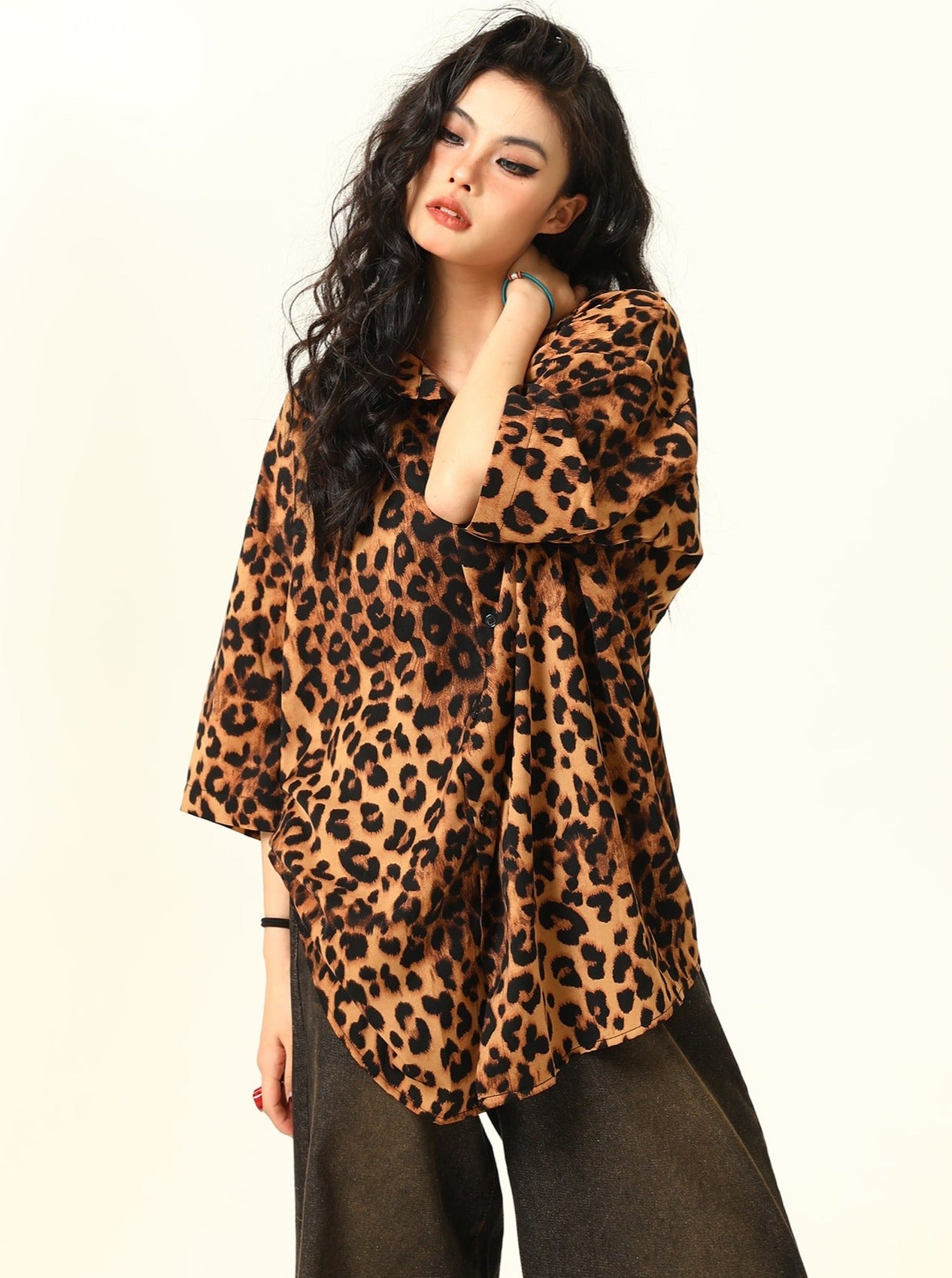 Retro Street Leopard Print Shirt