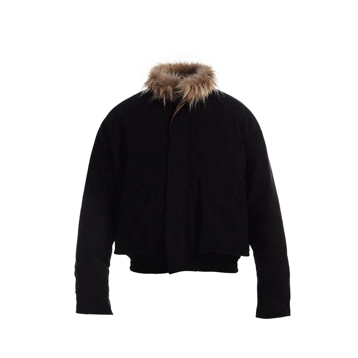 Shadow Crest Faux-Fur Collar Suede Jacket