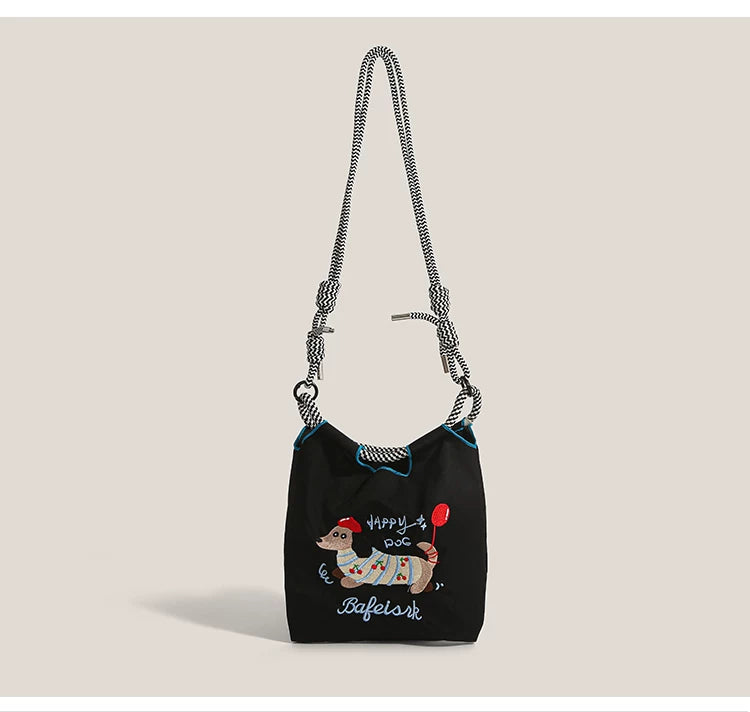 Happy Hotdog Pup Rope Crossbody