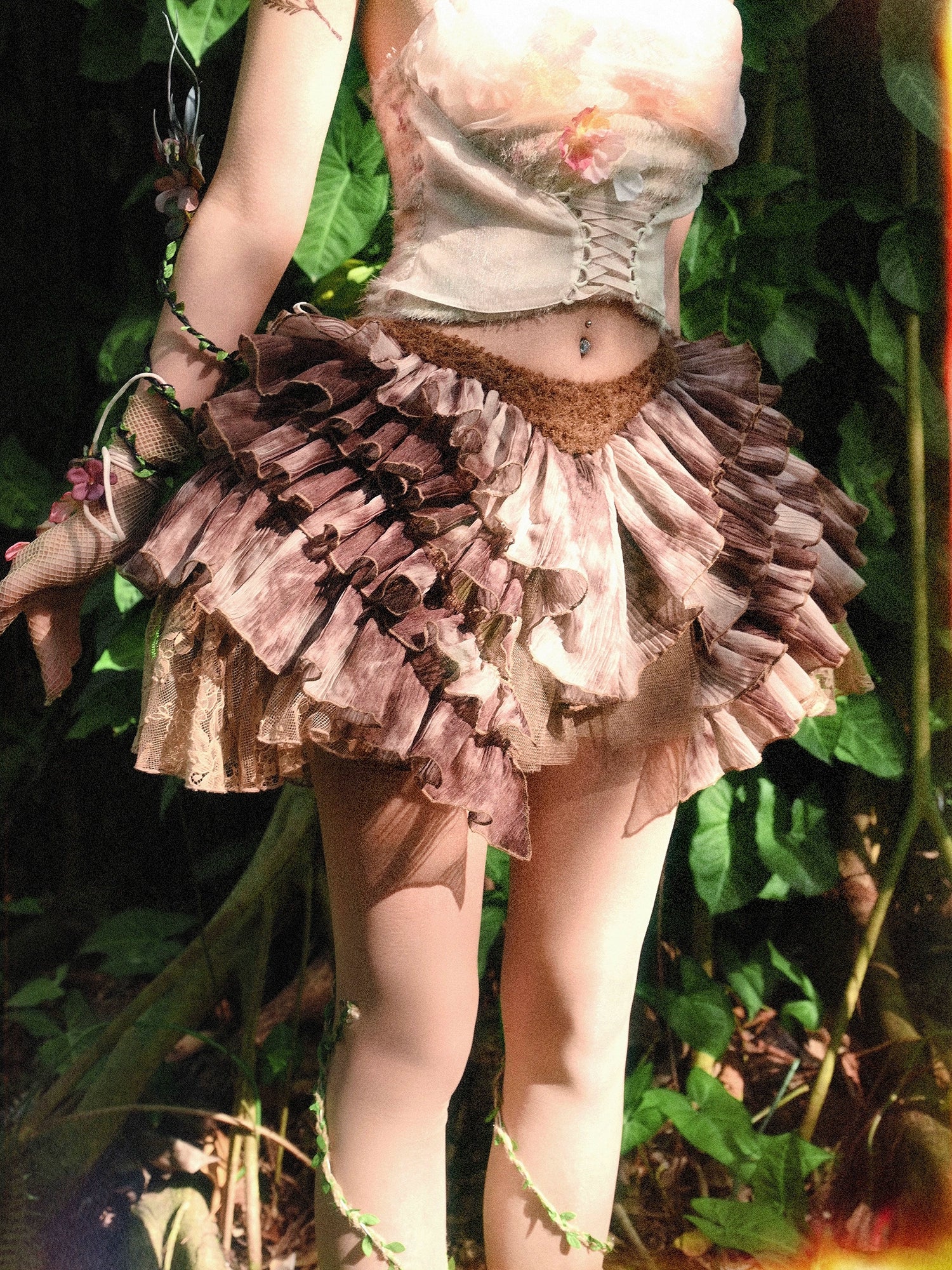 Pleated Midi Skirt with Inner Shorts