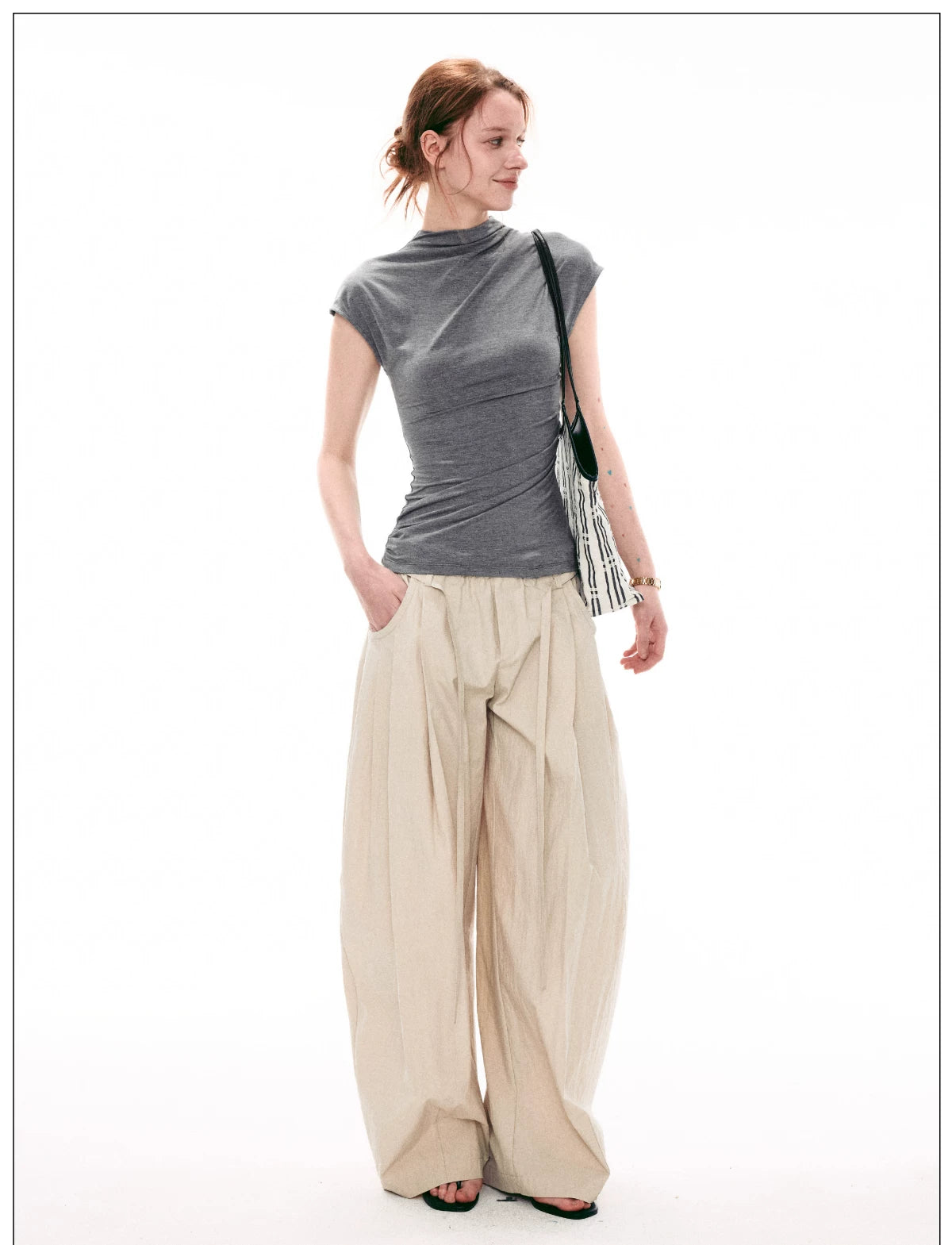 Draped Asymmetric Twist Top