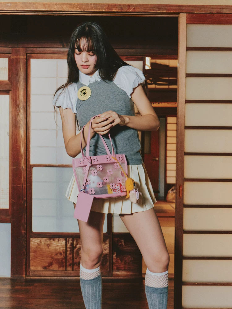 Floral Mesh Mini Tote with Card Pouch - view 1