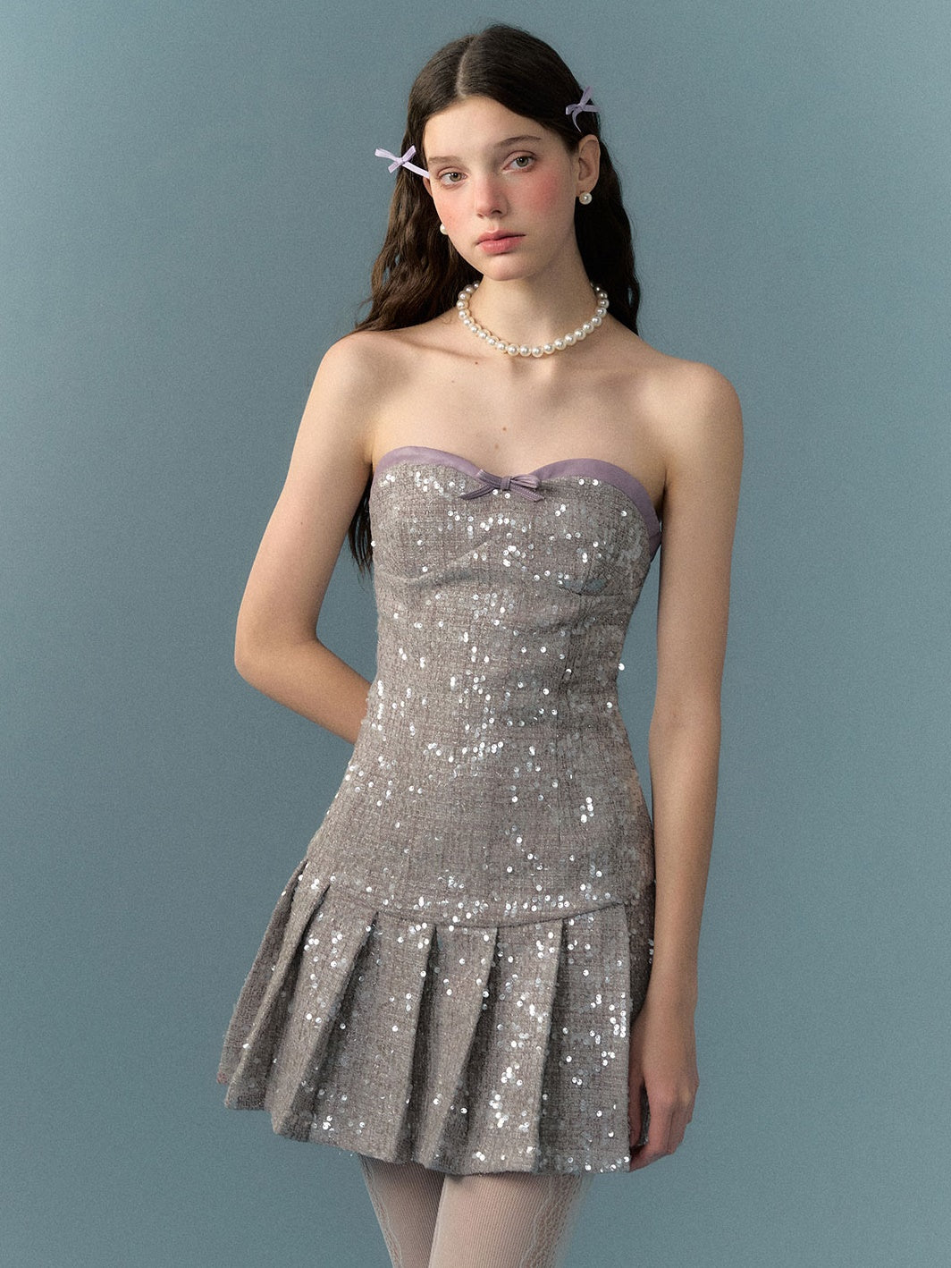 Silver Sparkle Mini Dance Dress