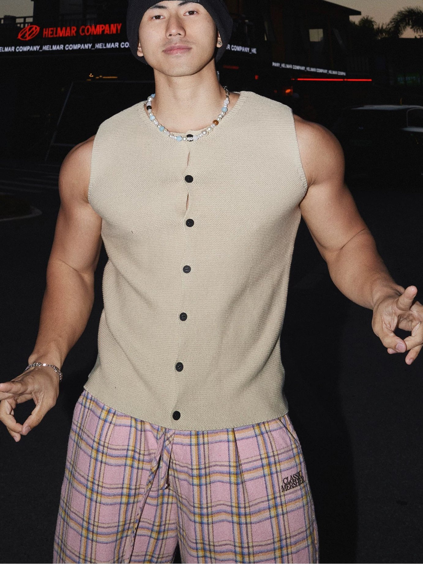 Dusk Harbor Knit Button Vest