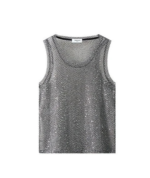 Metallic Mesh Tank Top