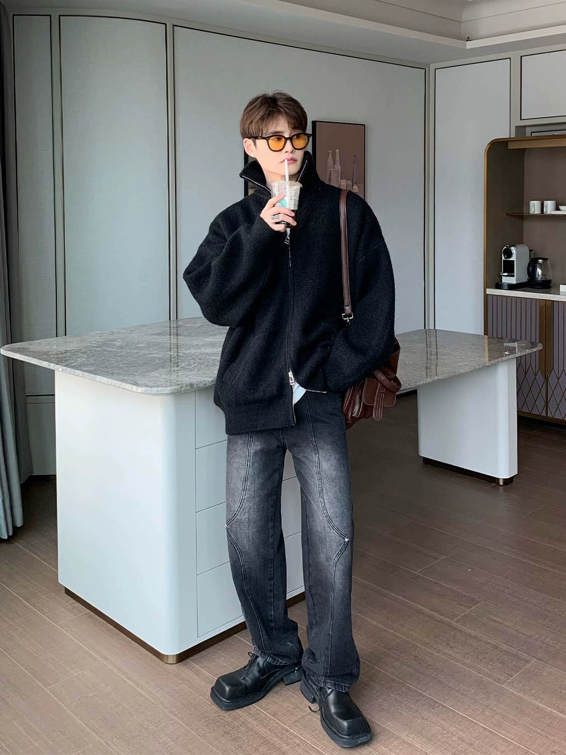 Zip Up Knit Jacket