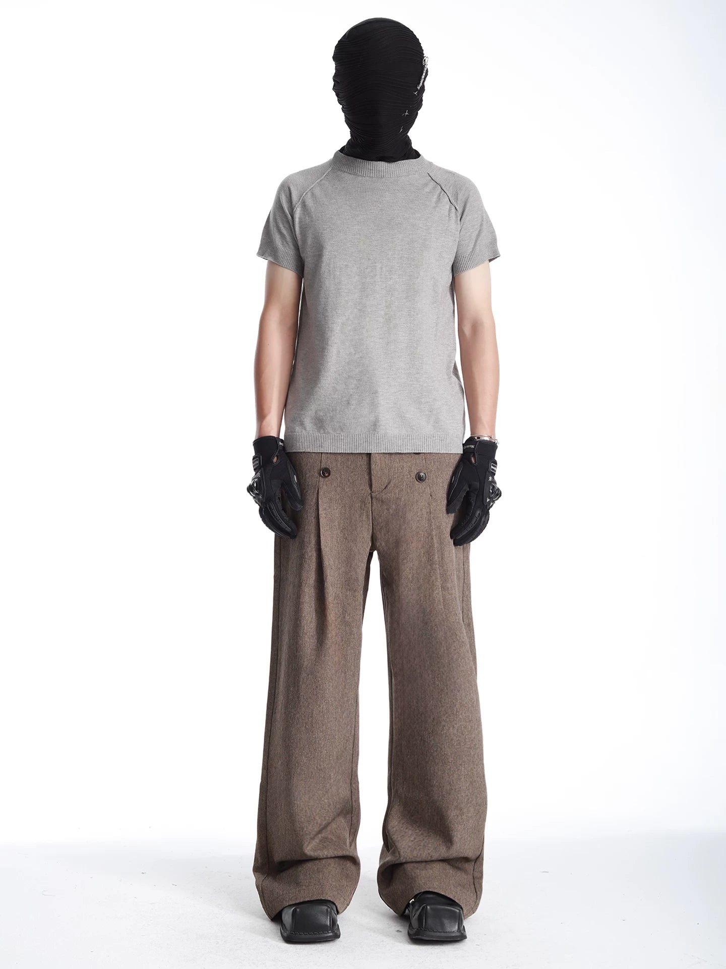 Heritage Double-Button Wide-Leg Trousers