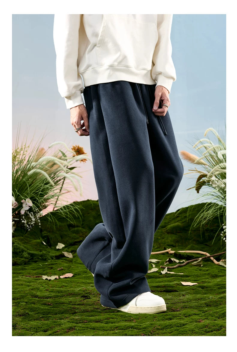 American Drawstring Relaxed Wide-Leg Sweatpants