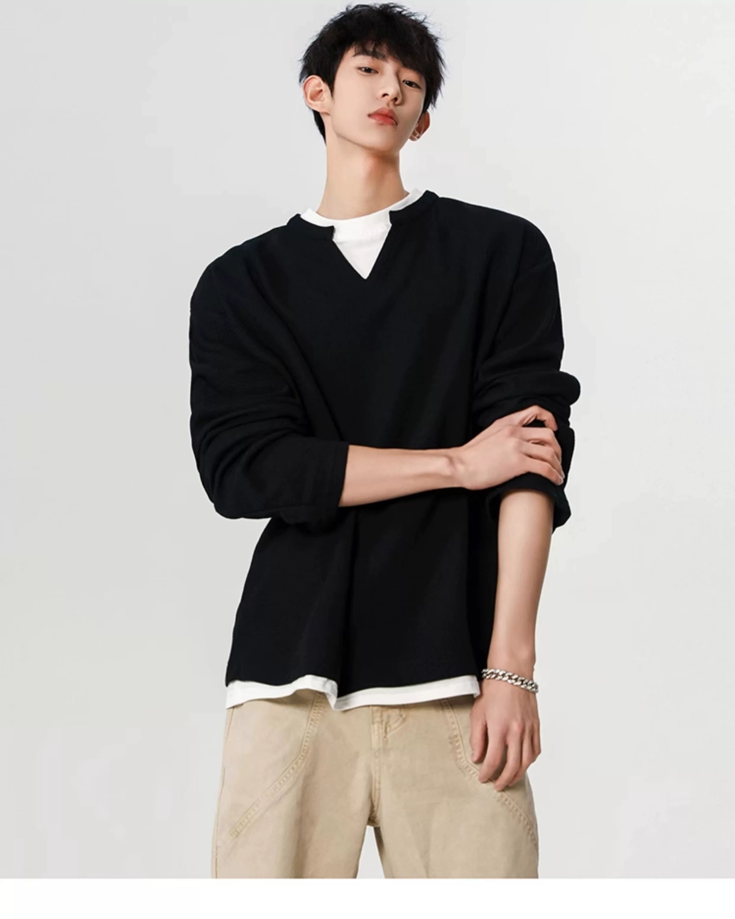 Heather Grid Relaxed Sweatshirt