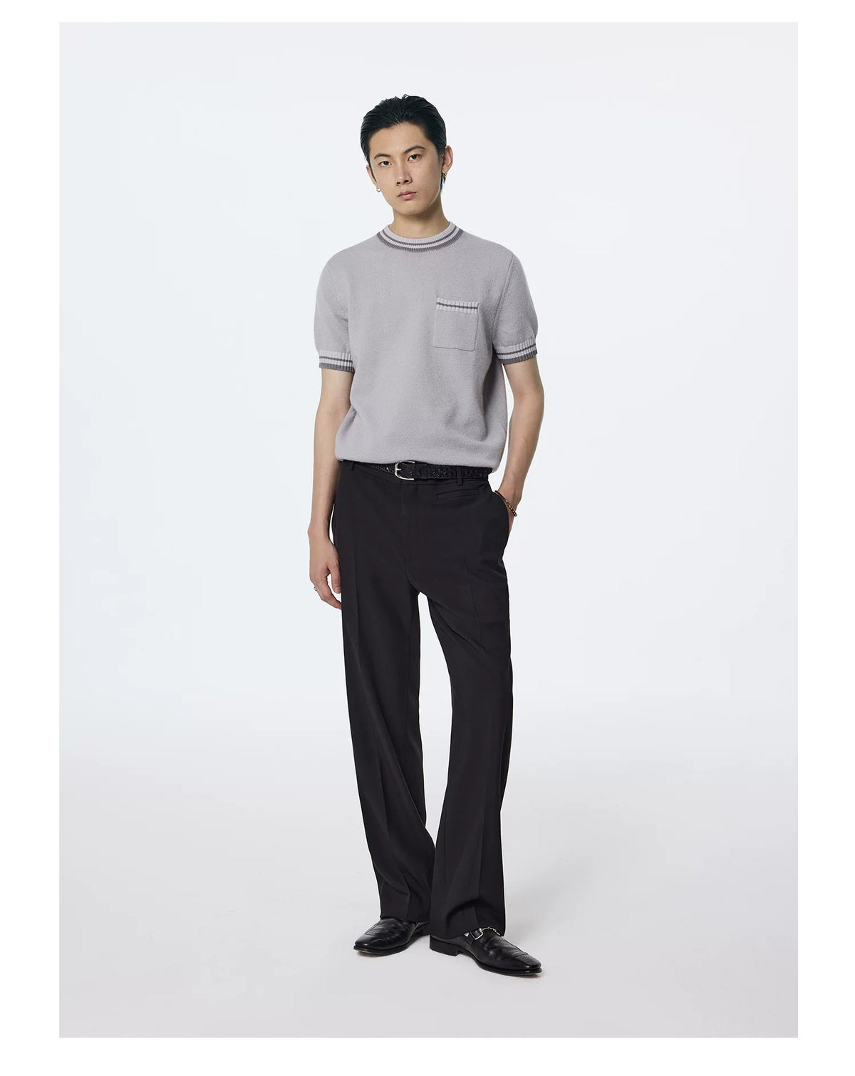 Camden Contrast-Trim Pocket Knit Tee