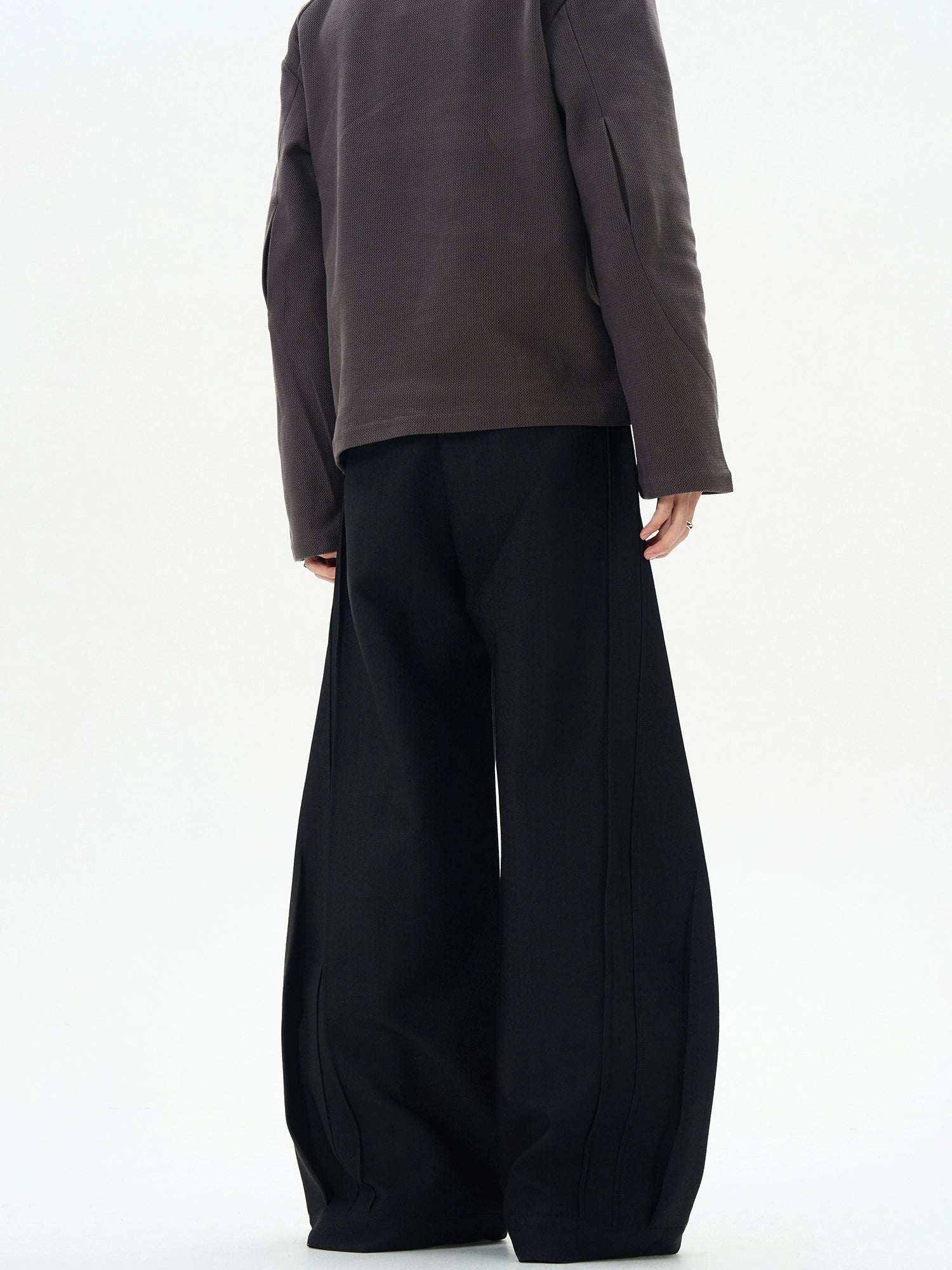 Graphite Drape Ultra-Wide Trousers