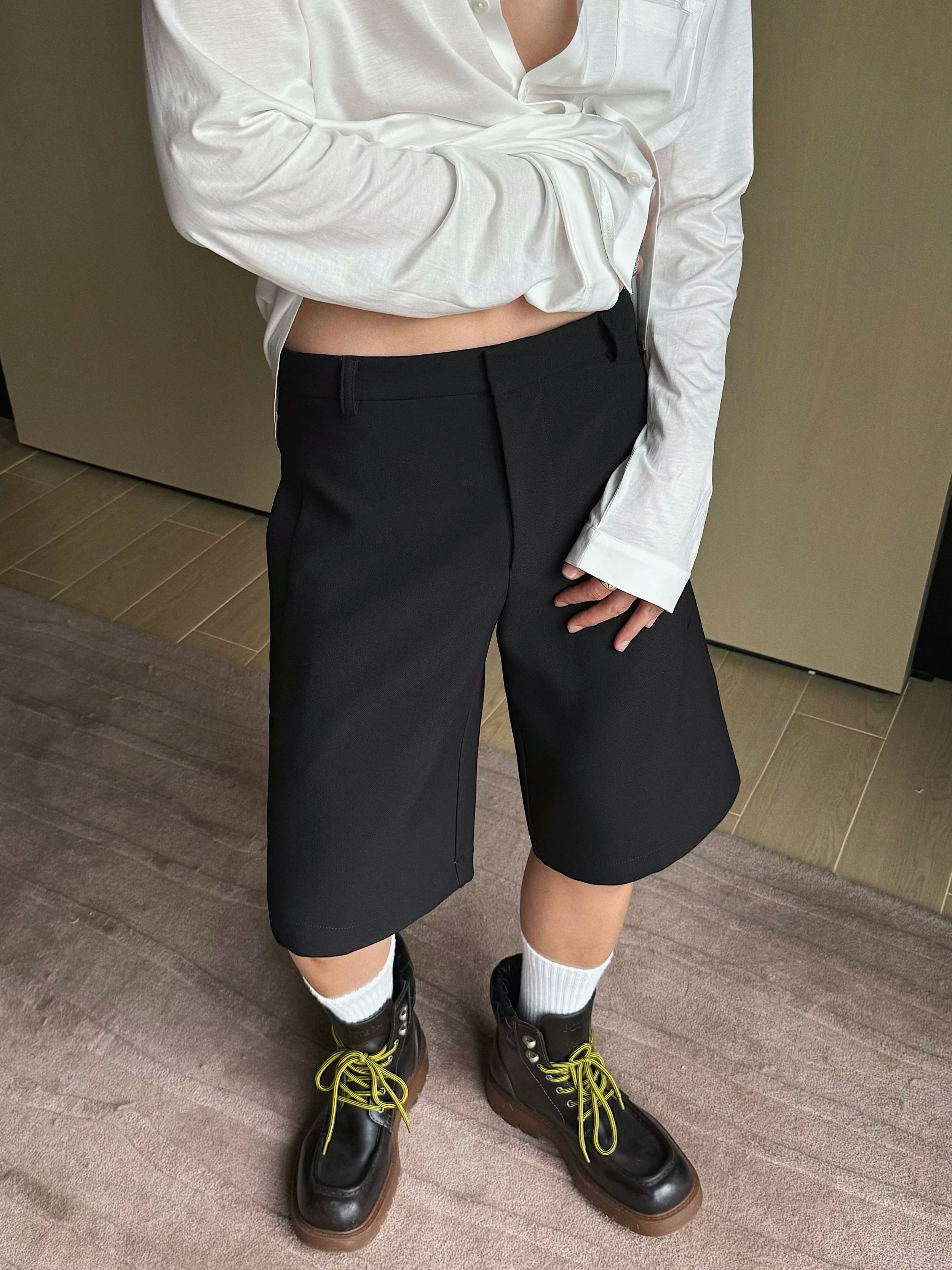 Noir Frame Tailored Bermuda Shorts