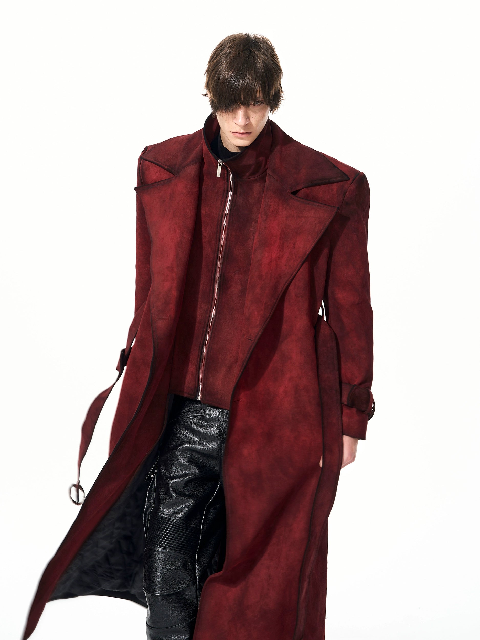 Crimson Warden Duster Trench Coat