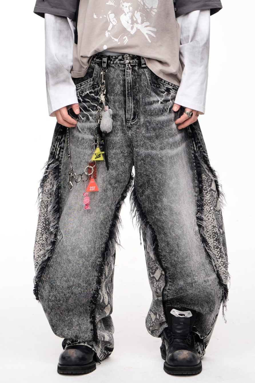 Men's Raw-Edged Wide-Leg Trousers