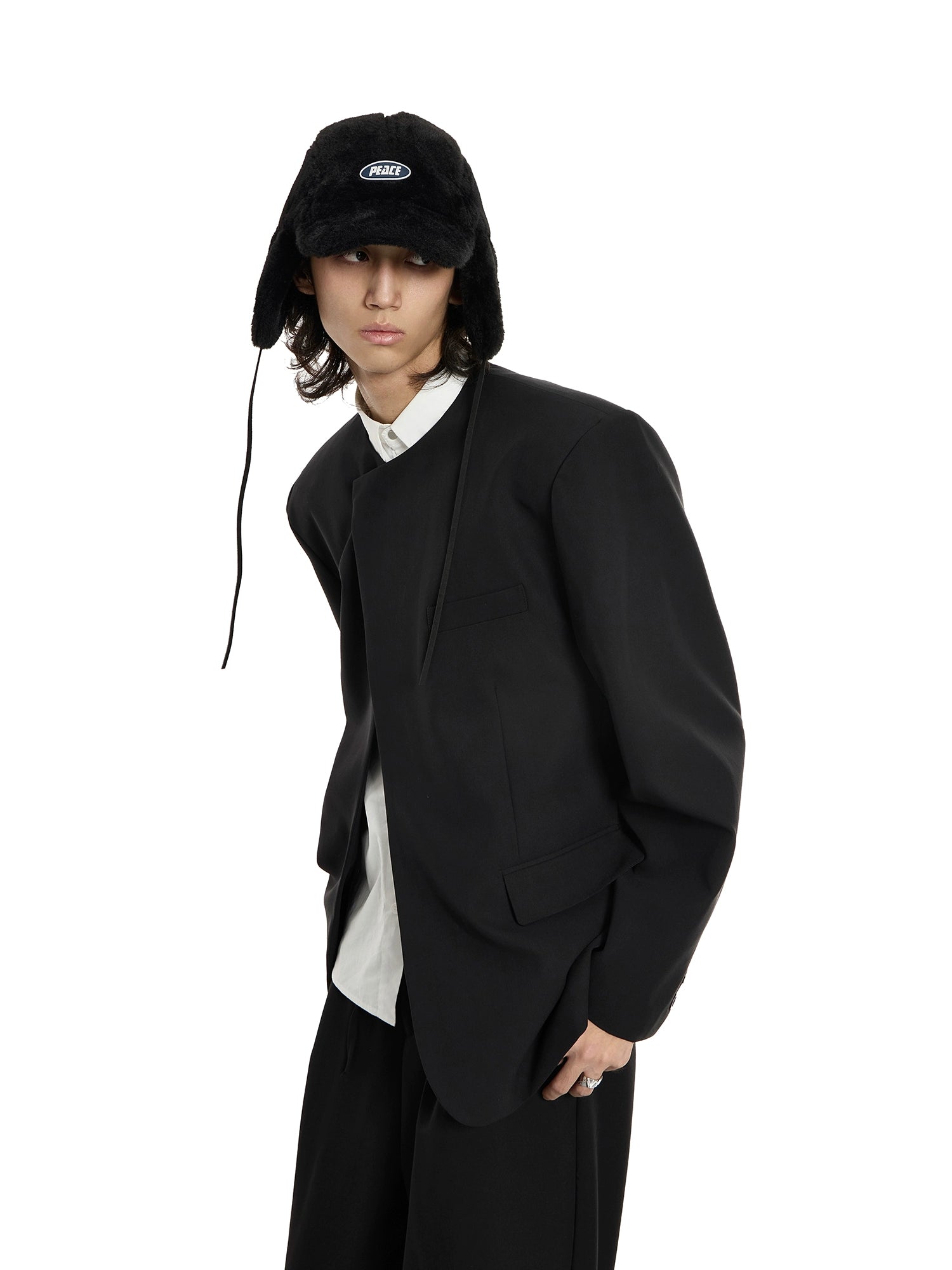 Oversized Black Structured Blazer