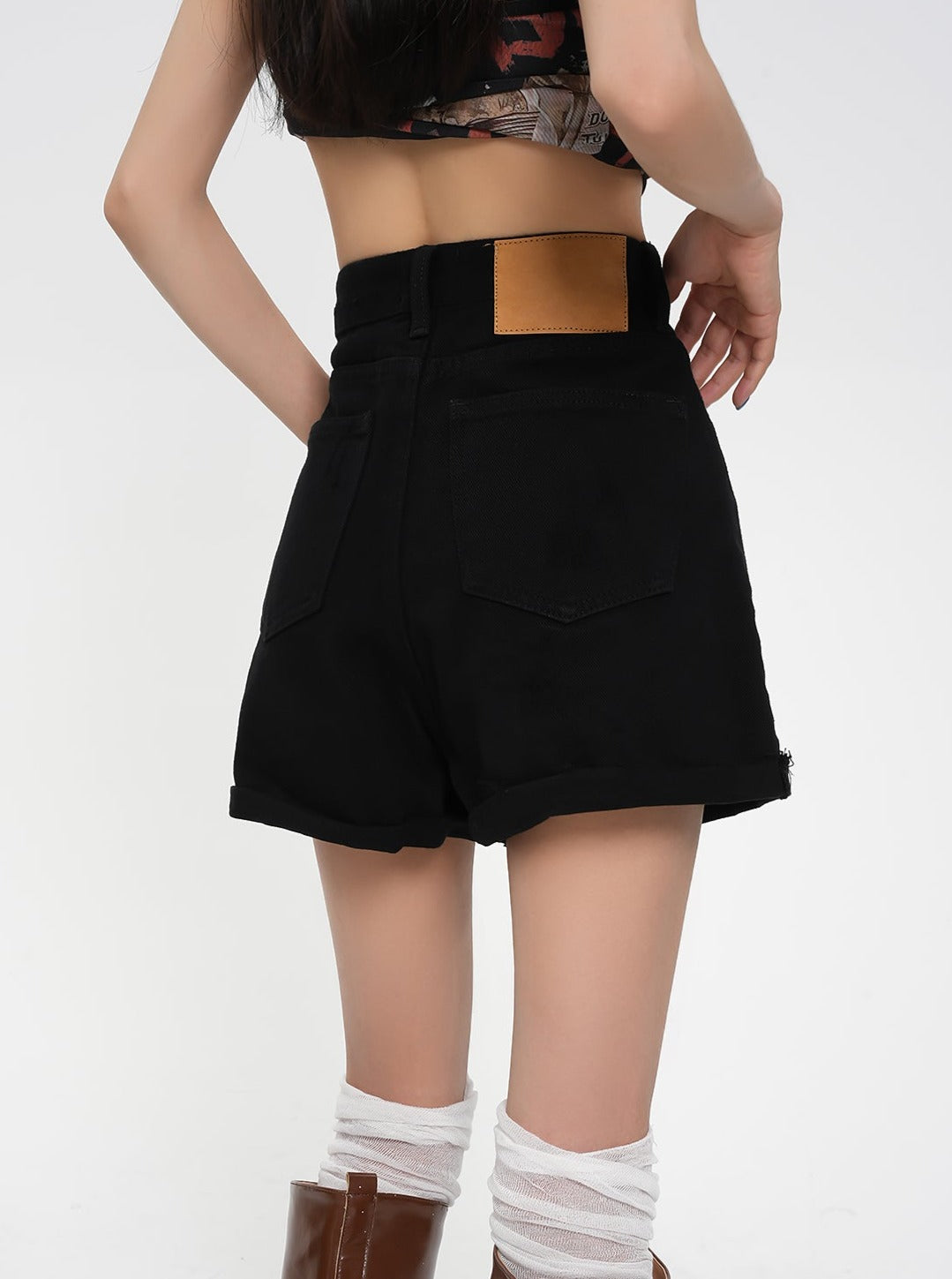 Black Bodycon Stretch Knit Shorts