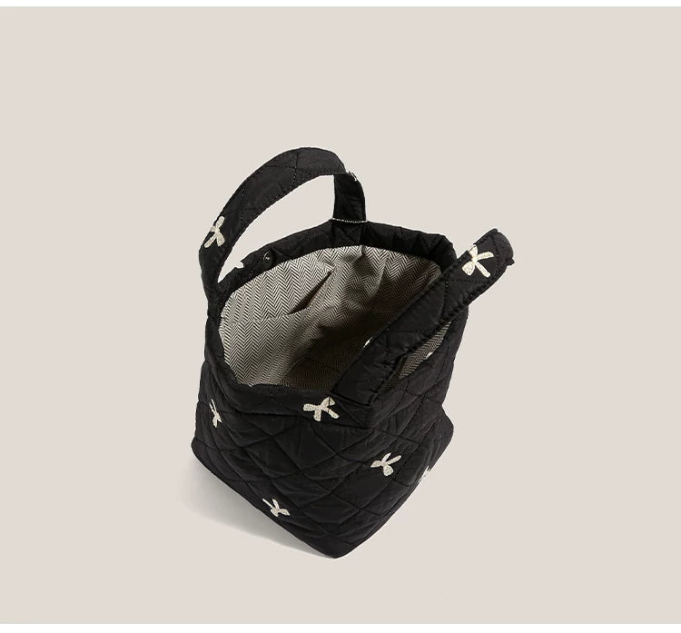 Midnight Bow Quilt Tote