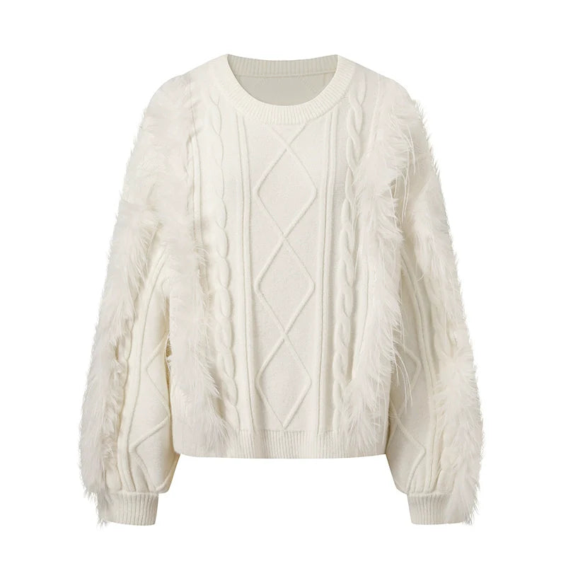 Pull de motif en tricot en diamant