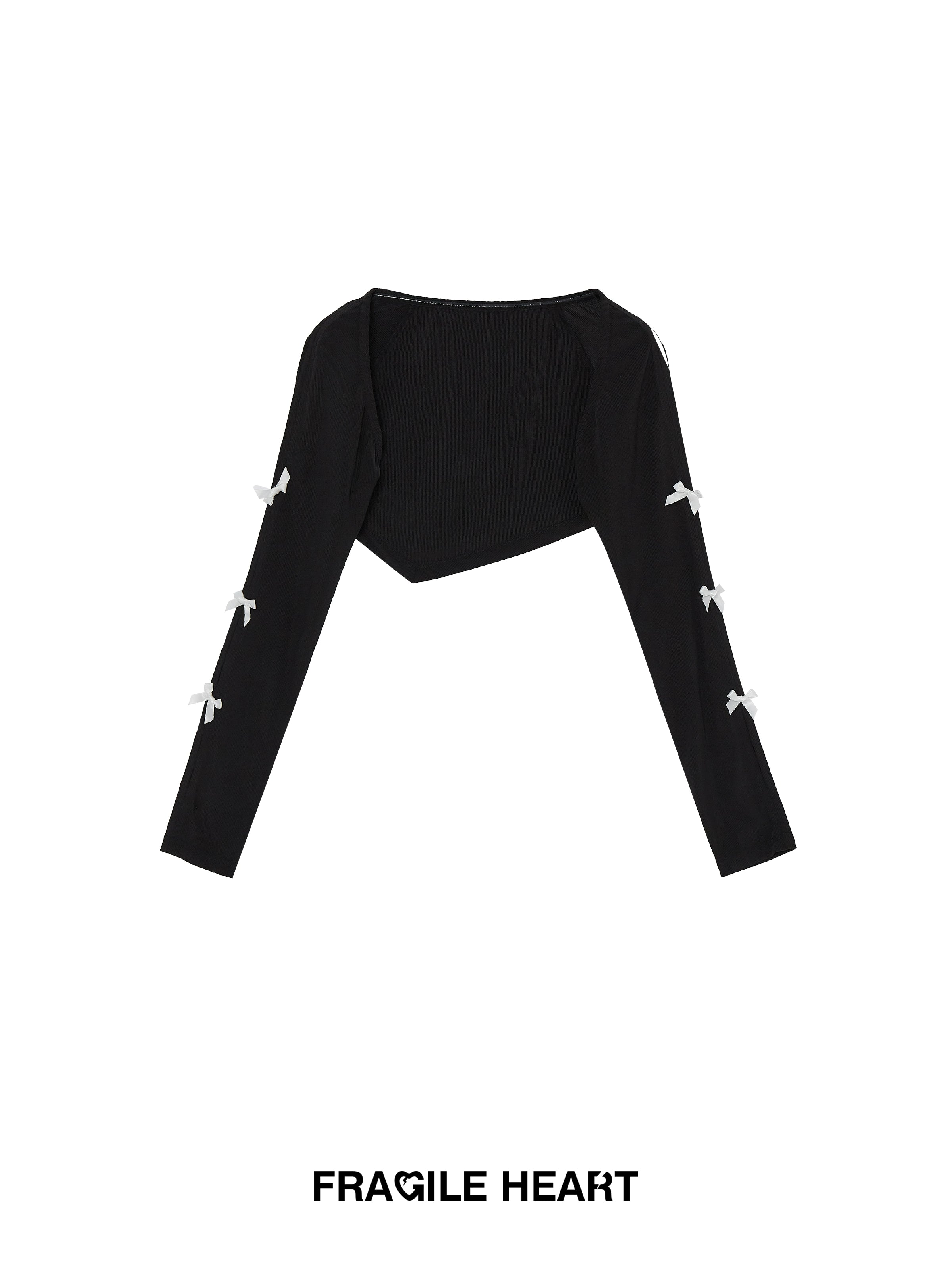 Hollow-Out Bow Tie Black Sunscreen Cardigan