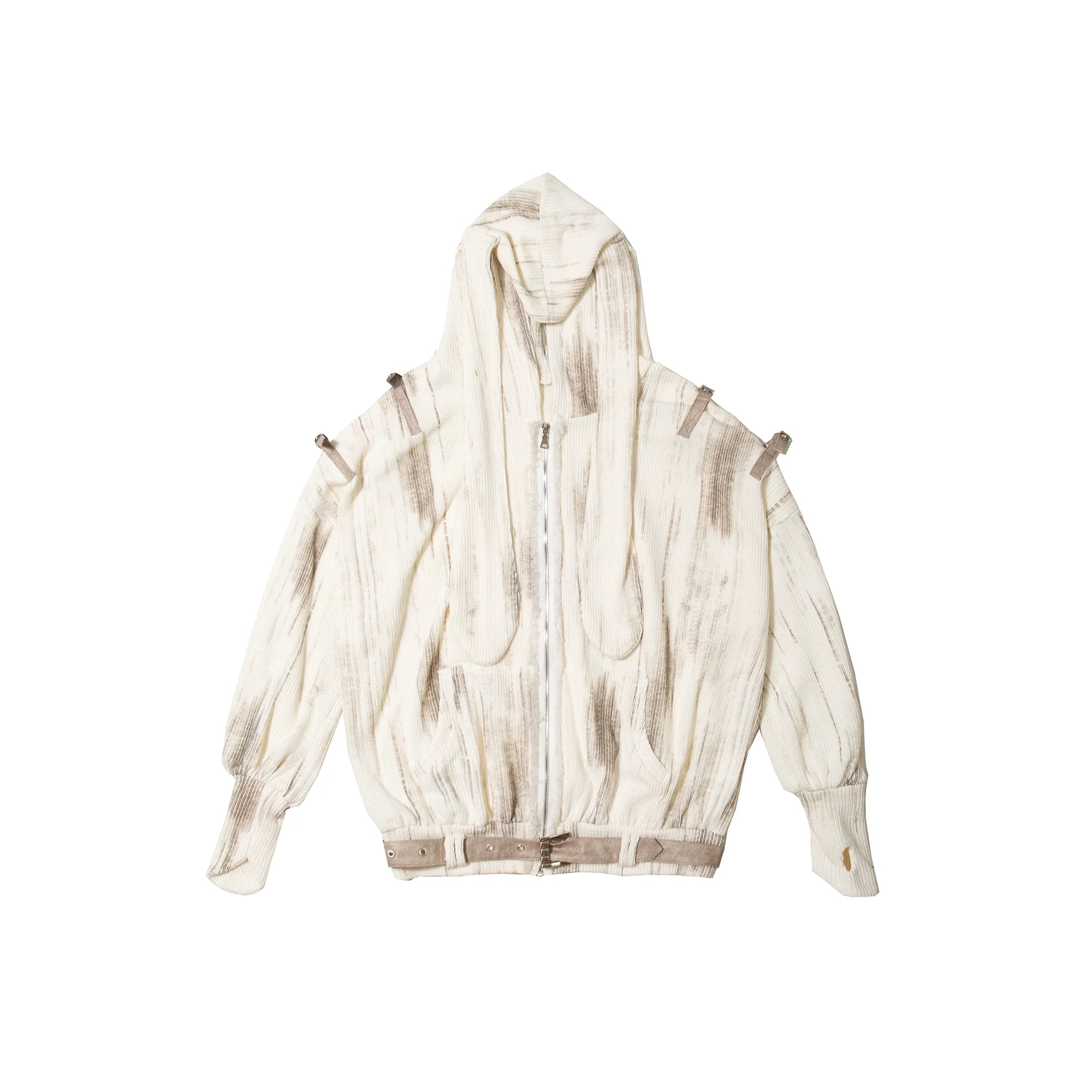 ARIADNAw Avant-Garde Hooded Jacket - Off-White