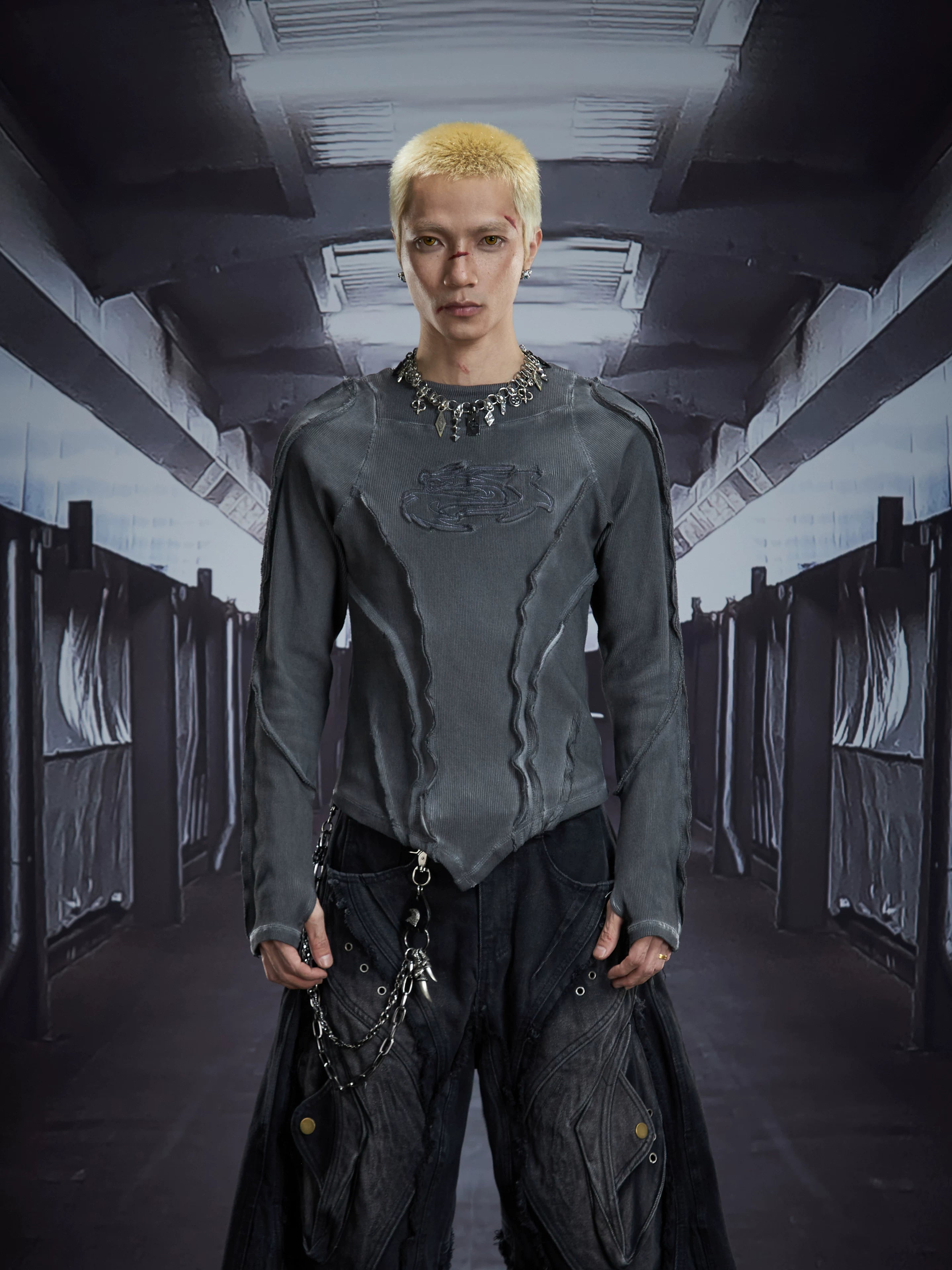 Spectral Spine Ruched Longsleeve Top
