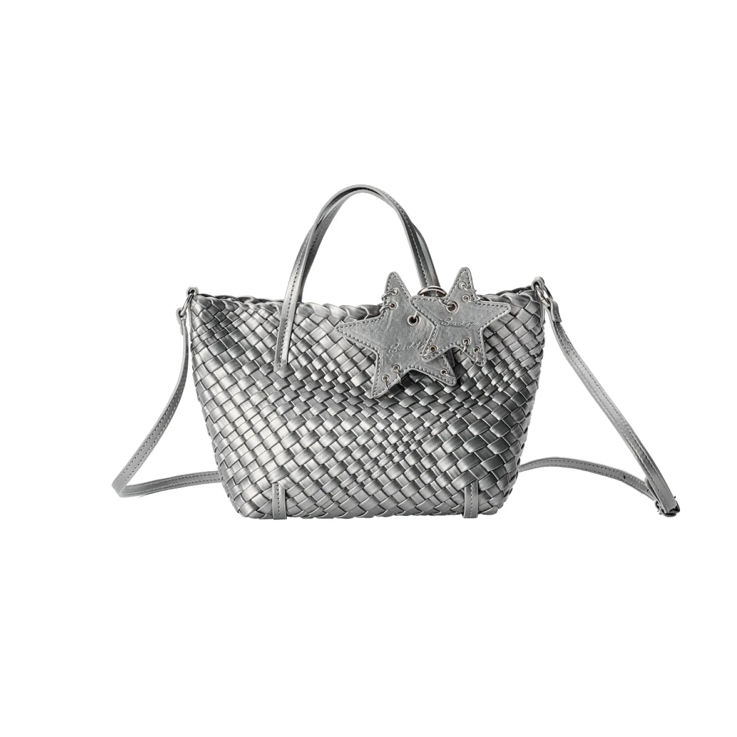 Mini Woven Star Shoulder Bag - Silver