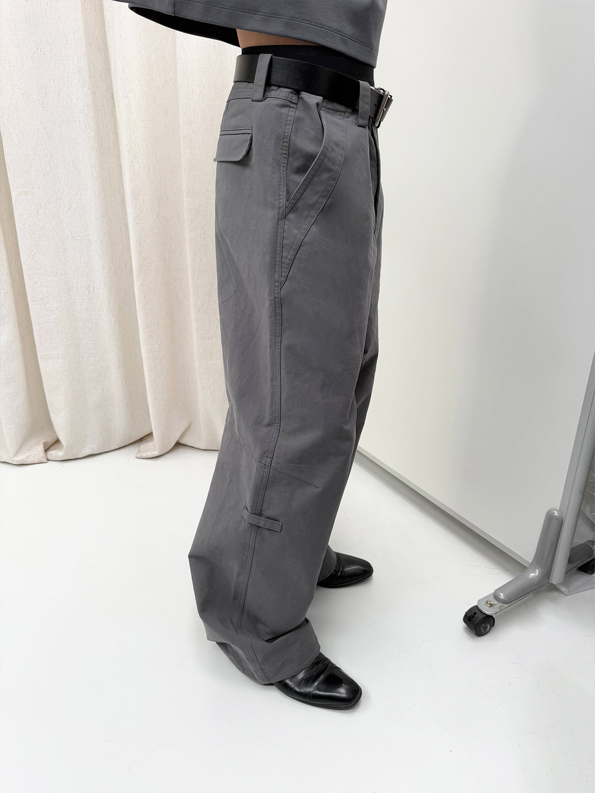 Washed Wide-Leg Trousers