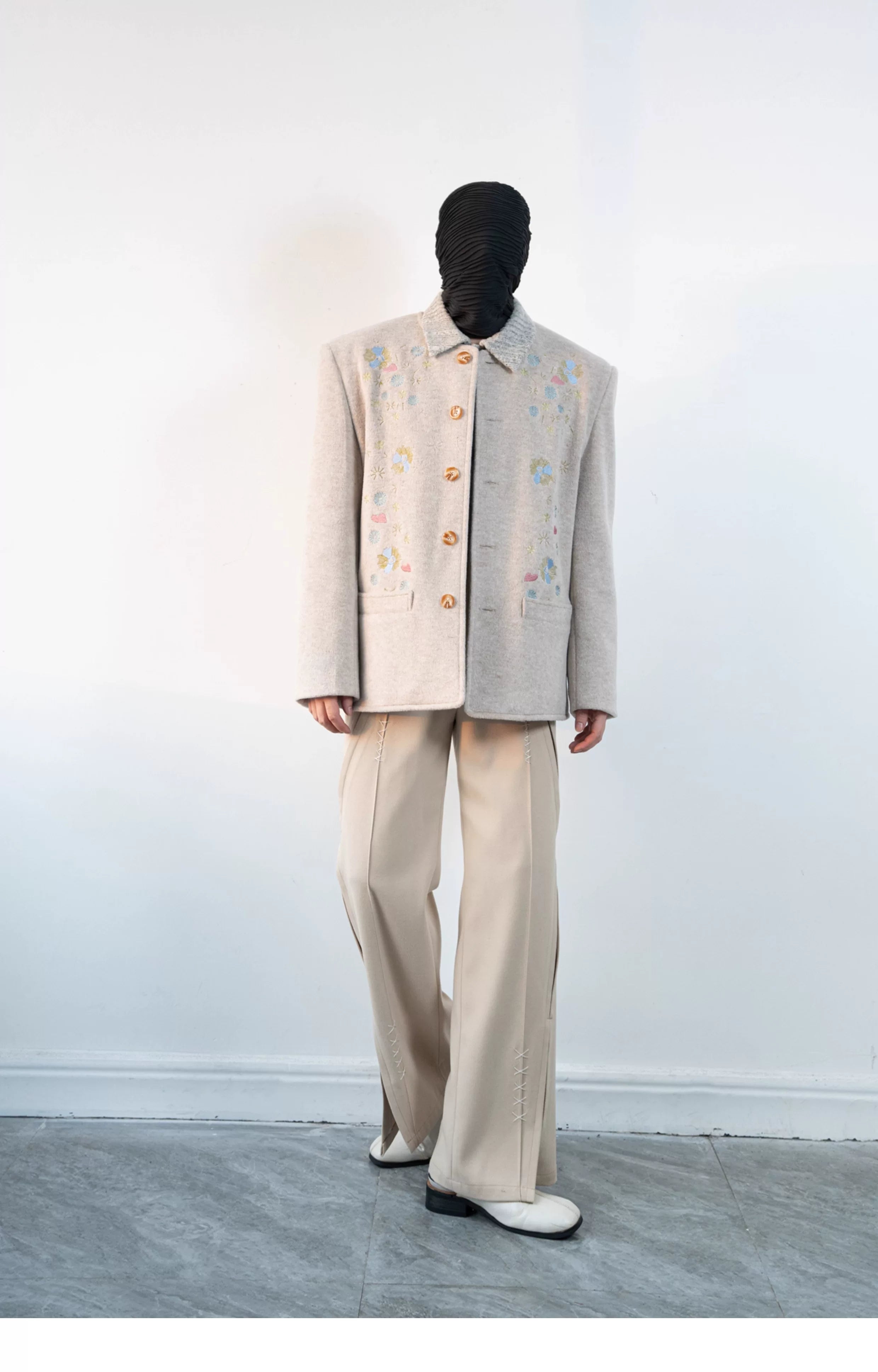 Blush Meadow Embroidered Wool Jacket