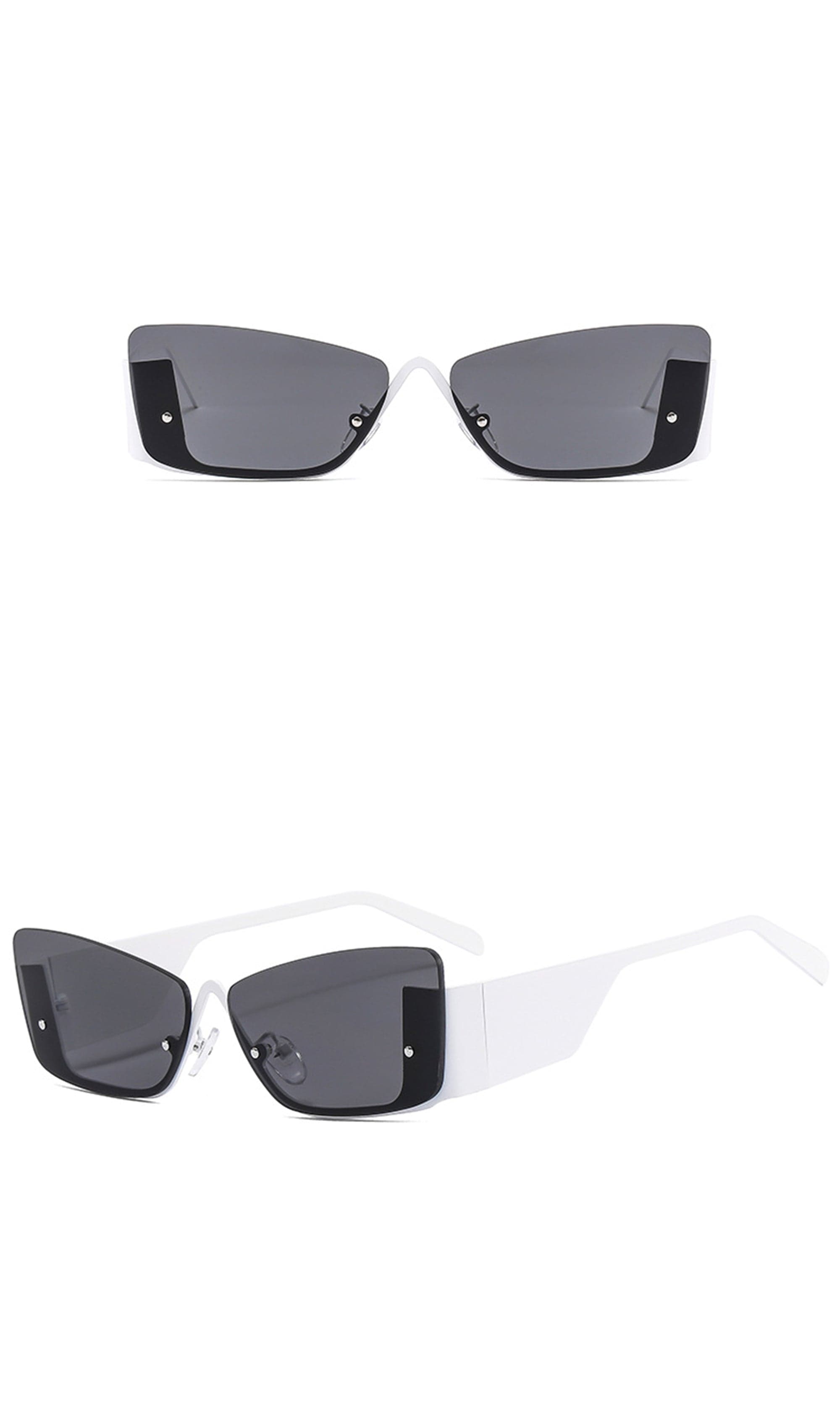 Angular Half-Frame Shield Sunglasses - view 8