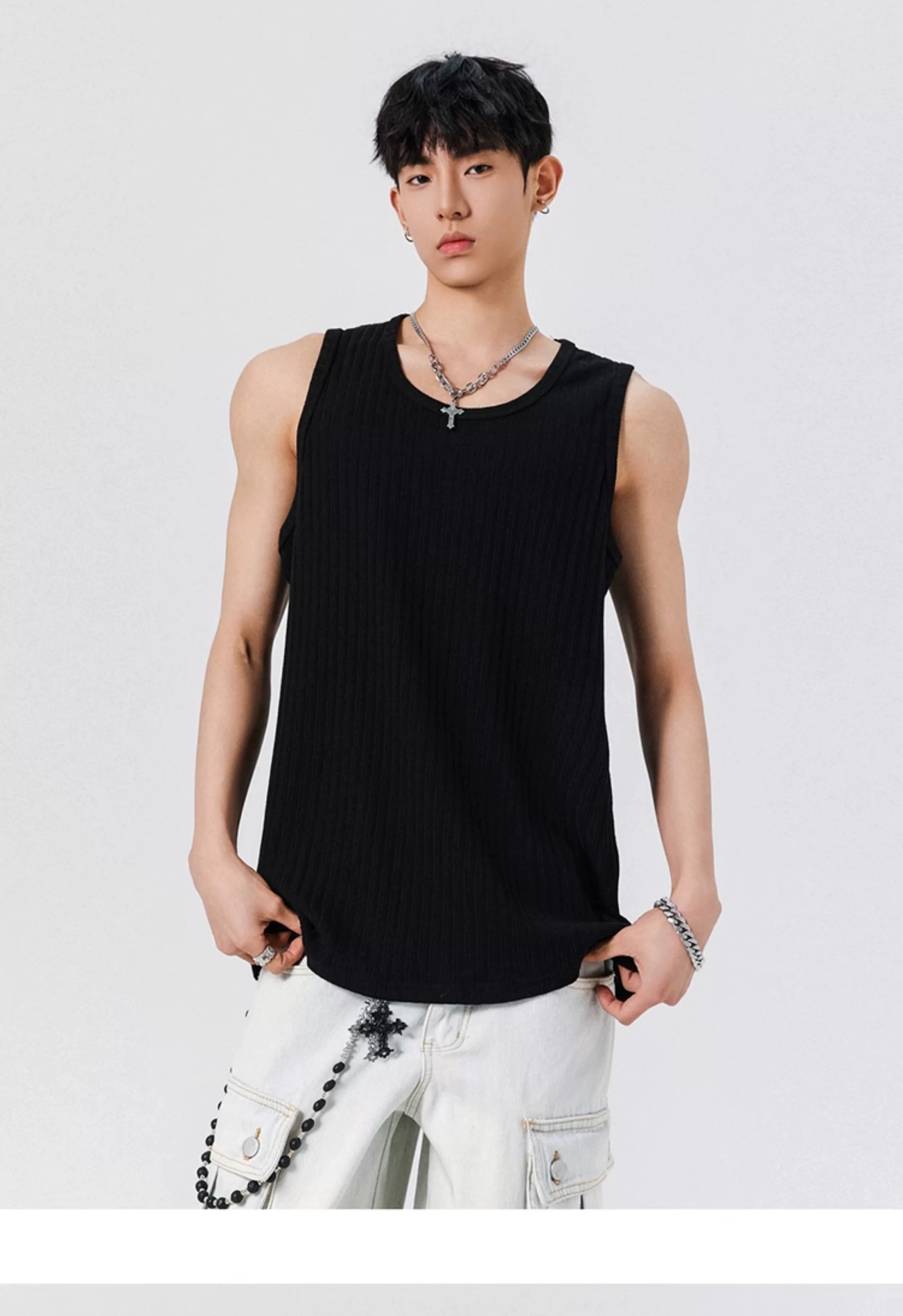 Ribbed Core Longline Tank Top