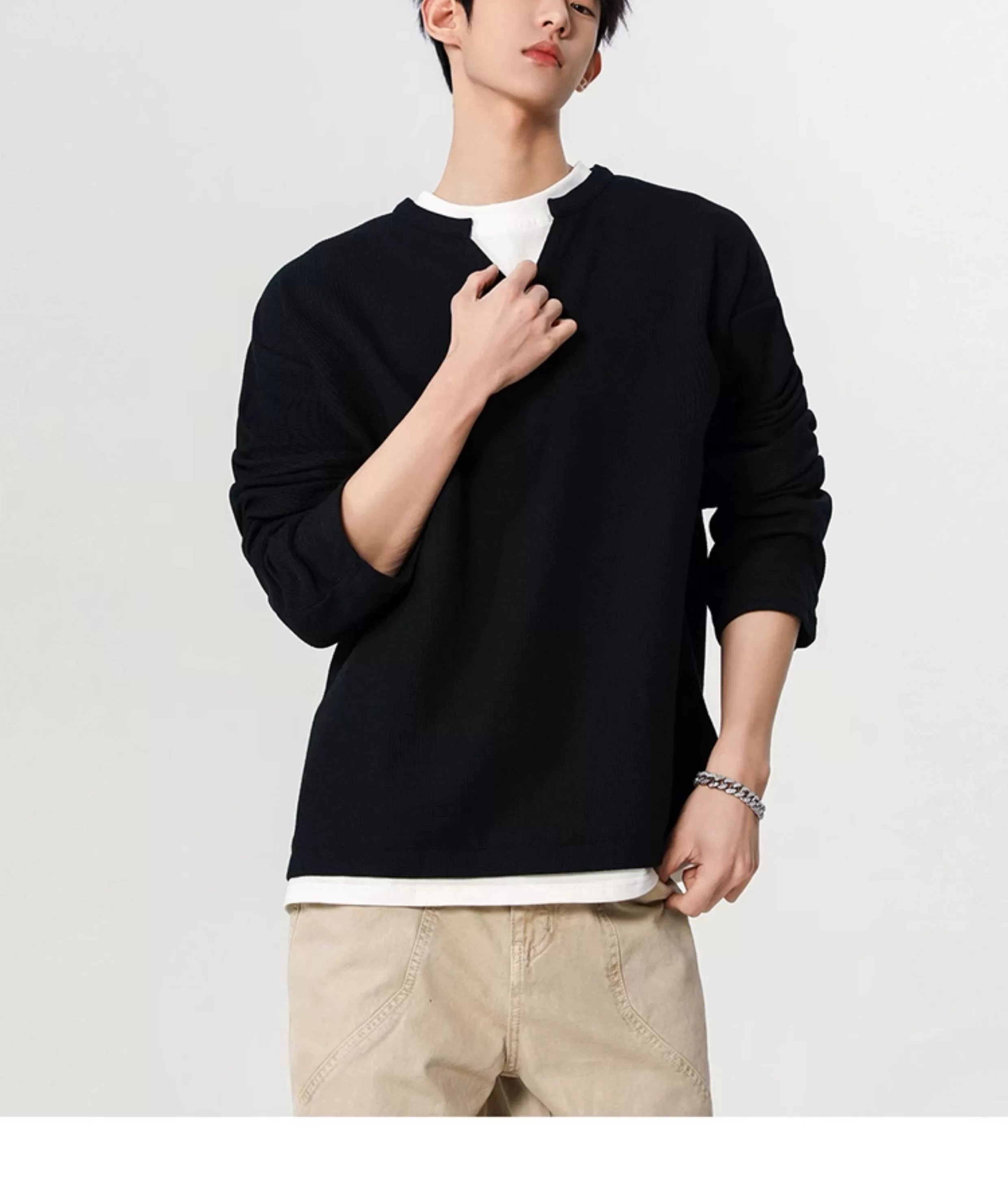 Heather Grid Relaxed Sweatshirt